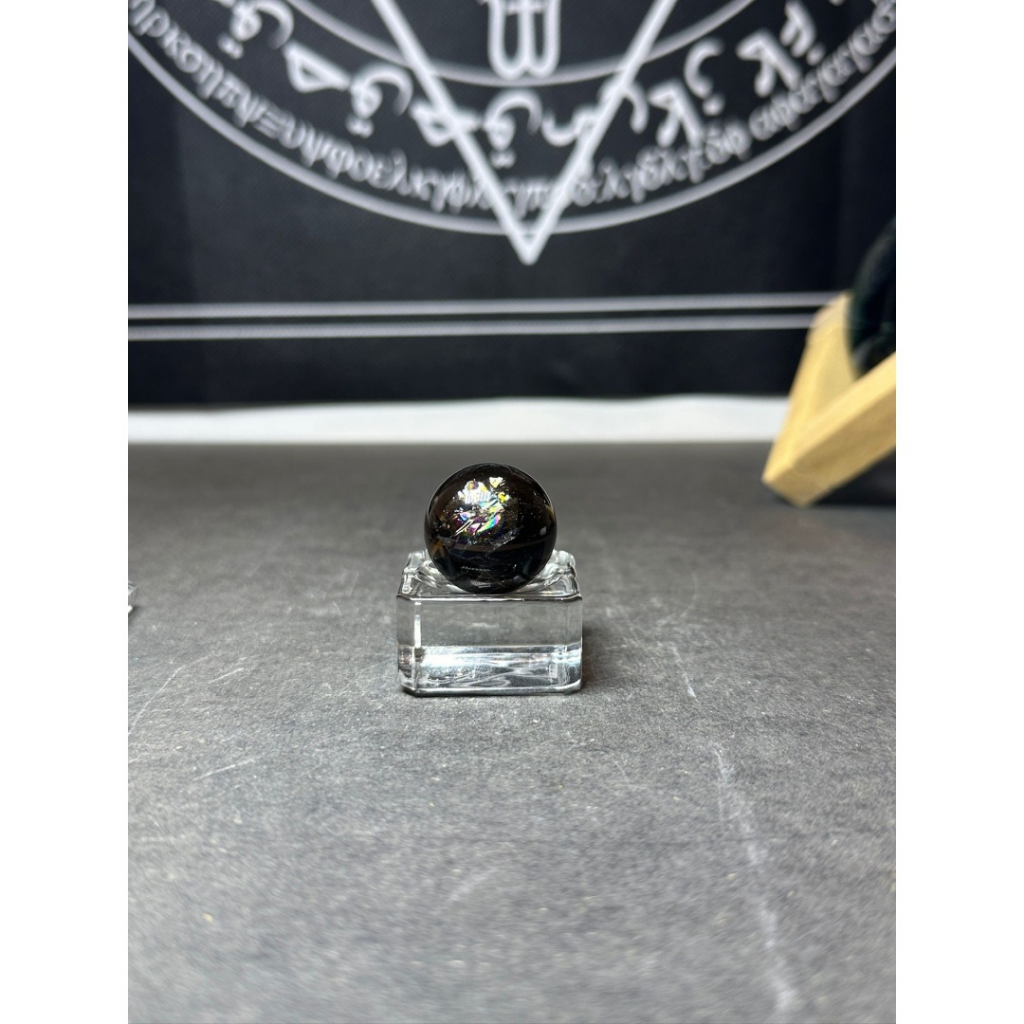 HKHG0531-045 多彩茶晶球(直徑22 mm)連底座 (A43)