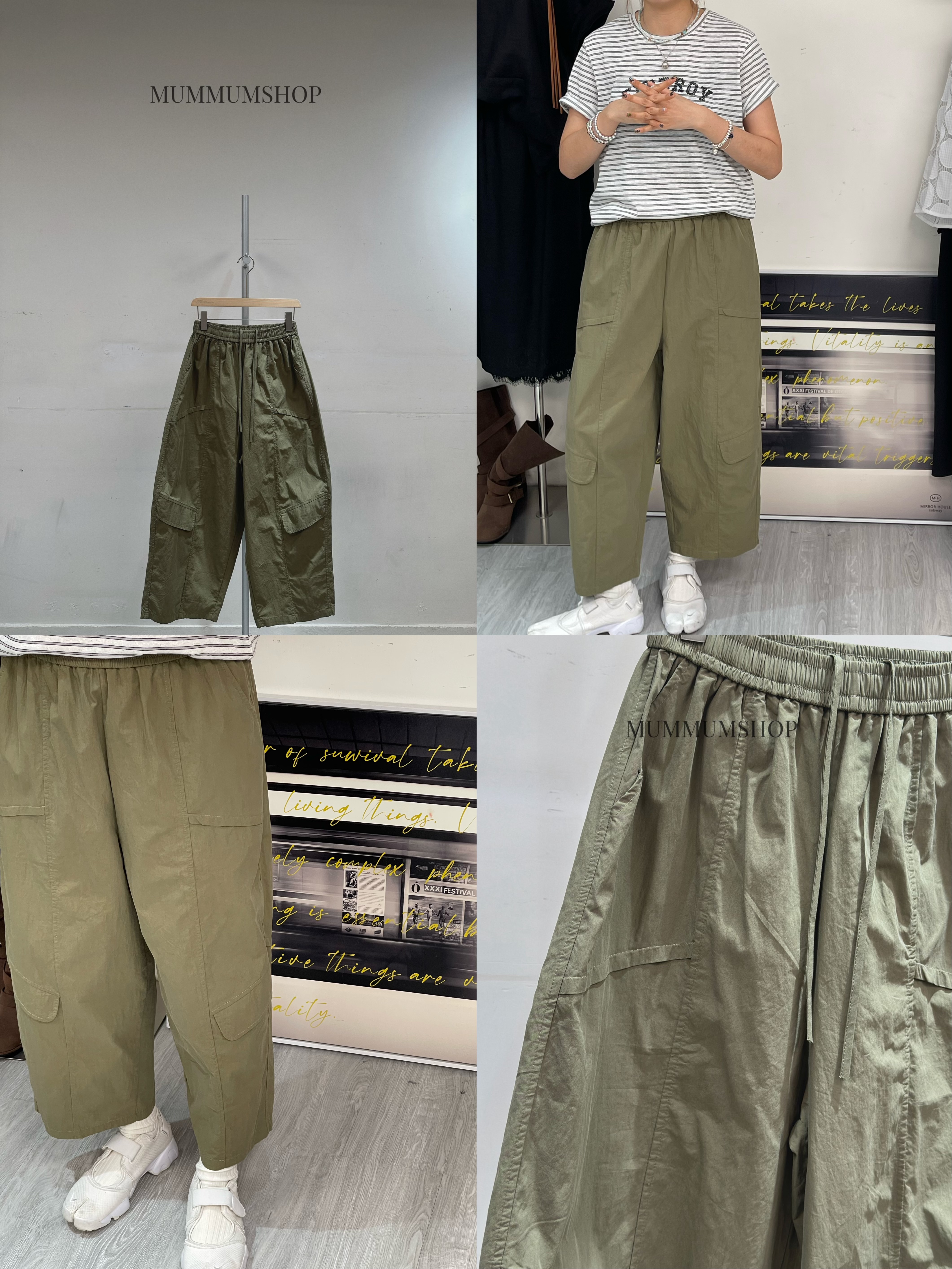 03737a/特色低袋工裝闊腳褲 26-41/45/36