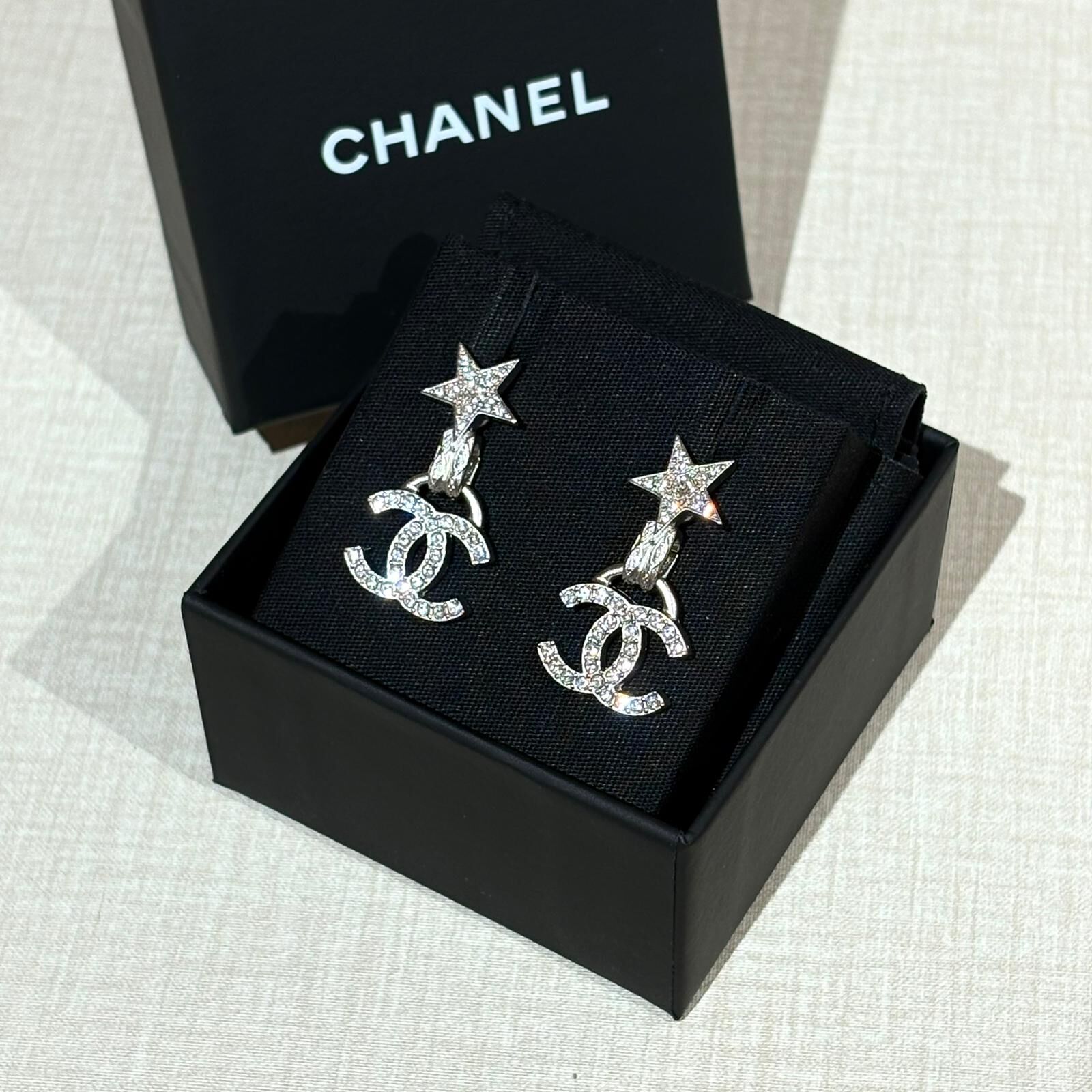 全新CHANEL EARRINGS ABE289 星星水鑽耳環 #BRAND NEW #香榭站正品