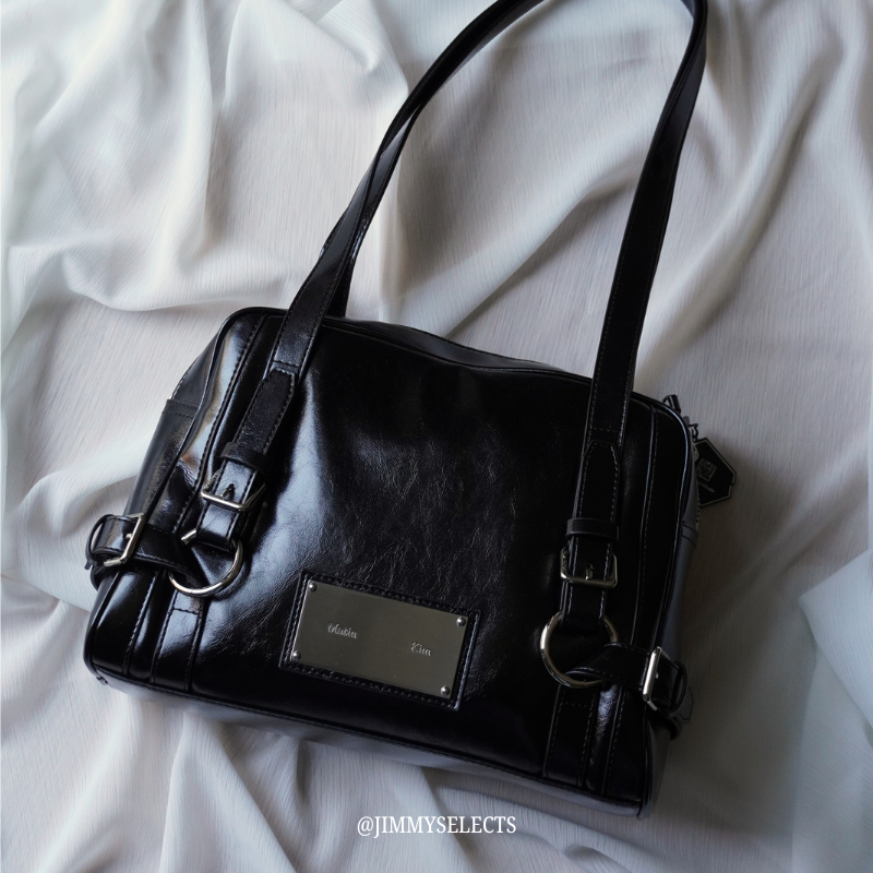 【代購】Matin Kim BIKER DETAIL SQUARE SHOULDER BAG  騎士風方形肩背包｜黑色 ✨