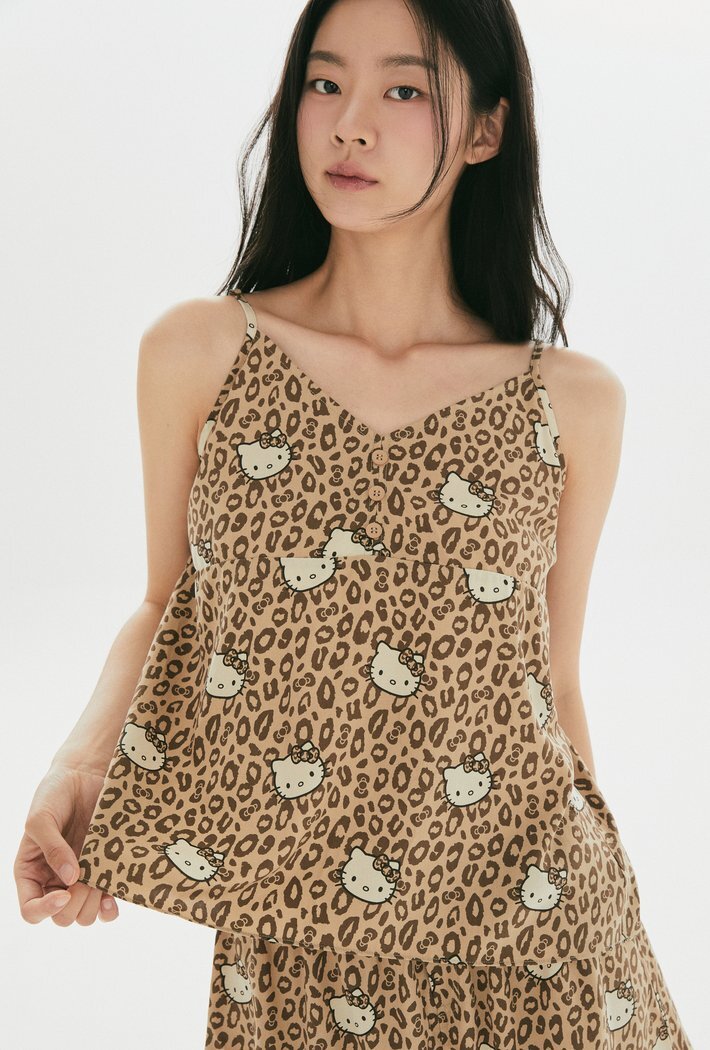 SPAO HELLO KITTY LEOPARD SLIM PAJAMA