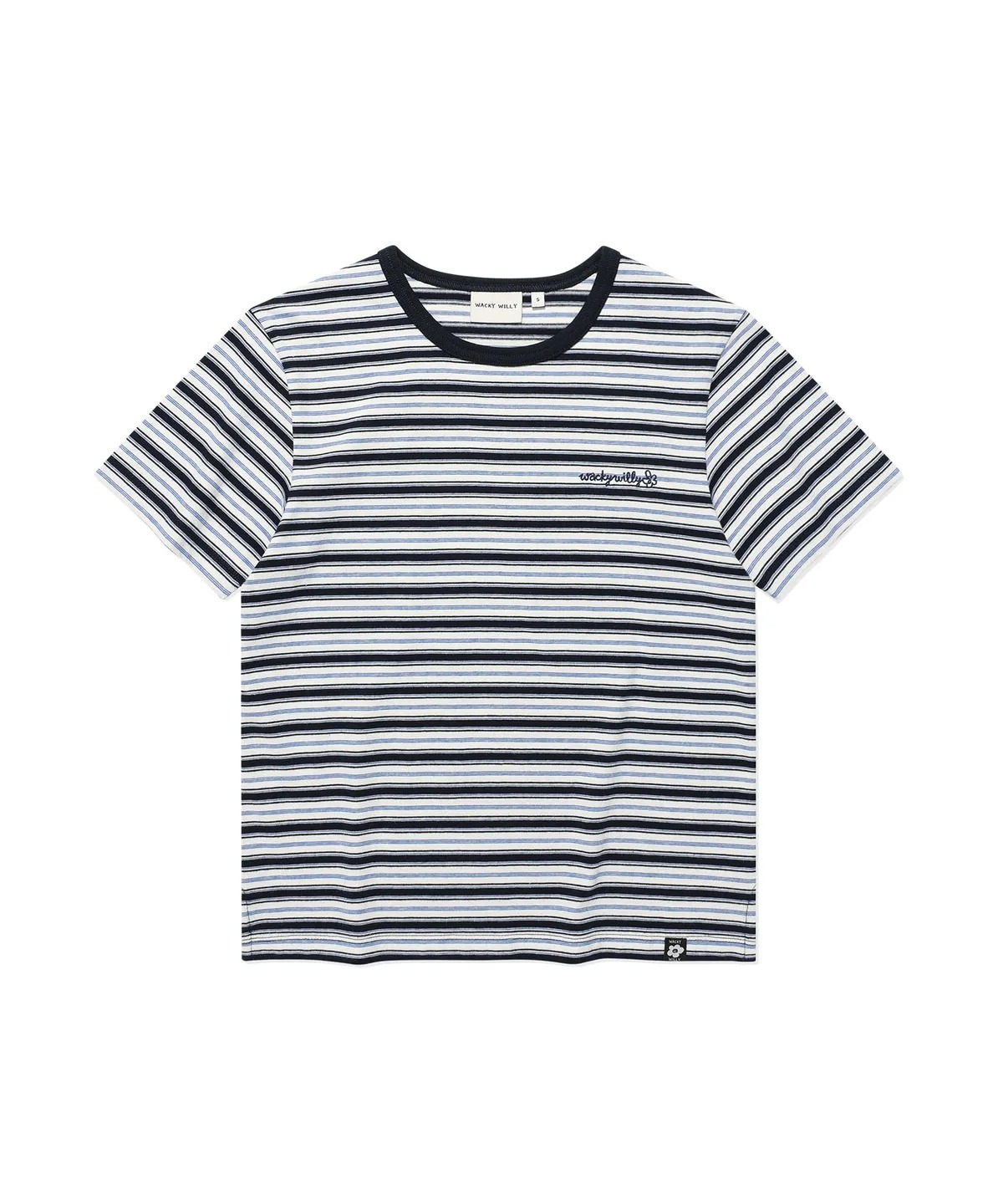 WACKY WILLY WOMEN'S MULTI-STRIPE SHORT-SLEEVE T-SHIRT