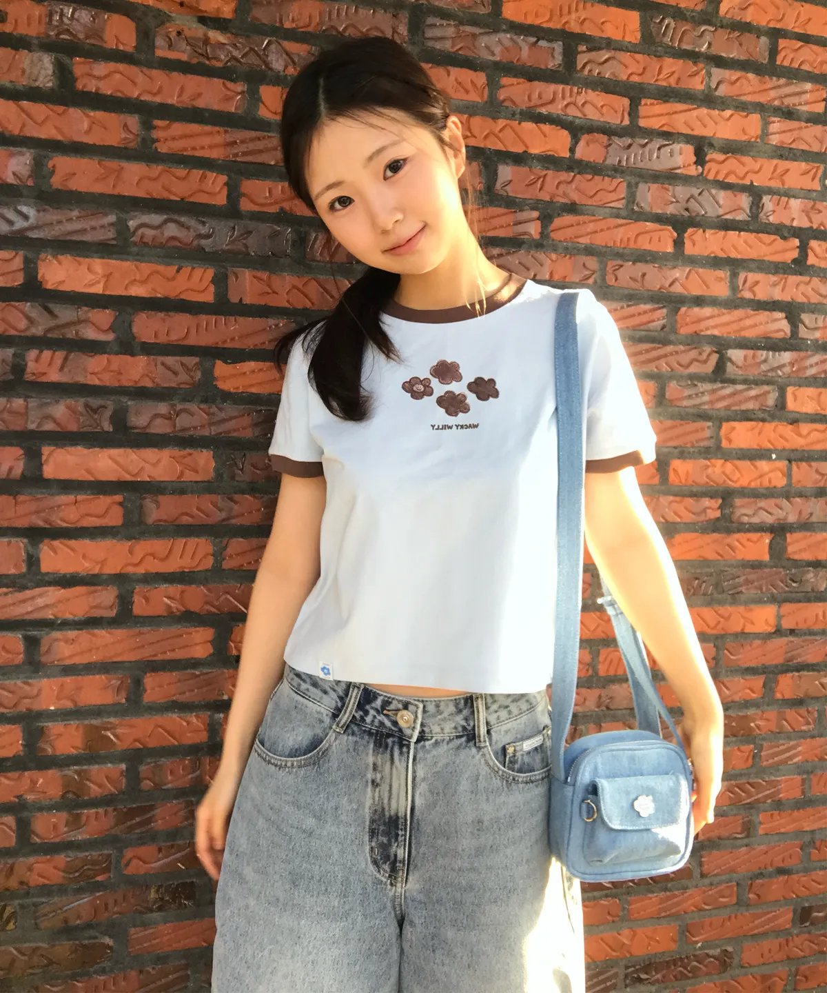 WACKY WILLY WOMEN'S RINGER CROPPED SHORT-SLEEVE T-SHIRT