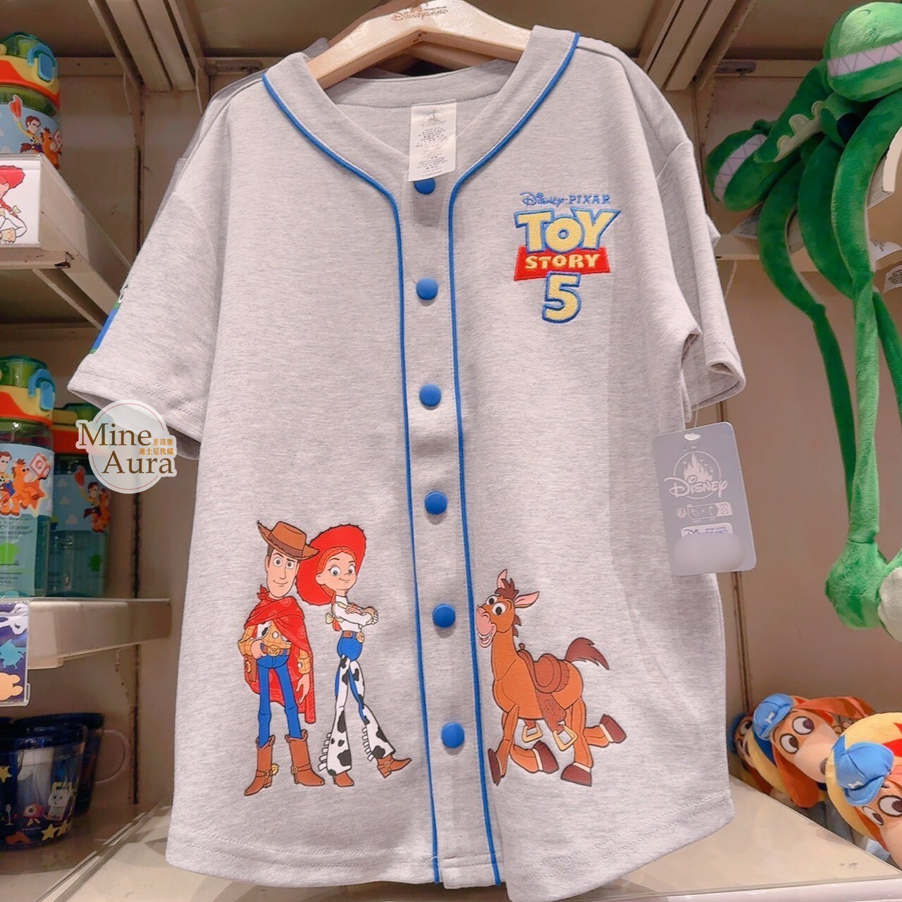 玩具總動員 Toy Story 圖案 男裝 棒球 短袖 排釦 上衣 -香港迪士尼樂園