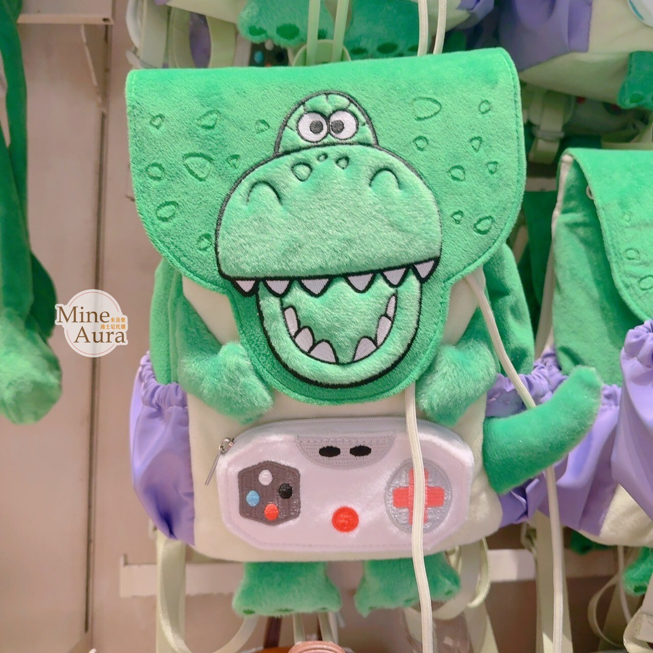 抱抱龍 Rex 大頭 電動手把 造型 束口 後背包 玩具總動員 Toy Story -香港迪士尼樂園