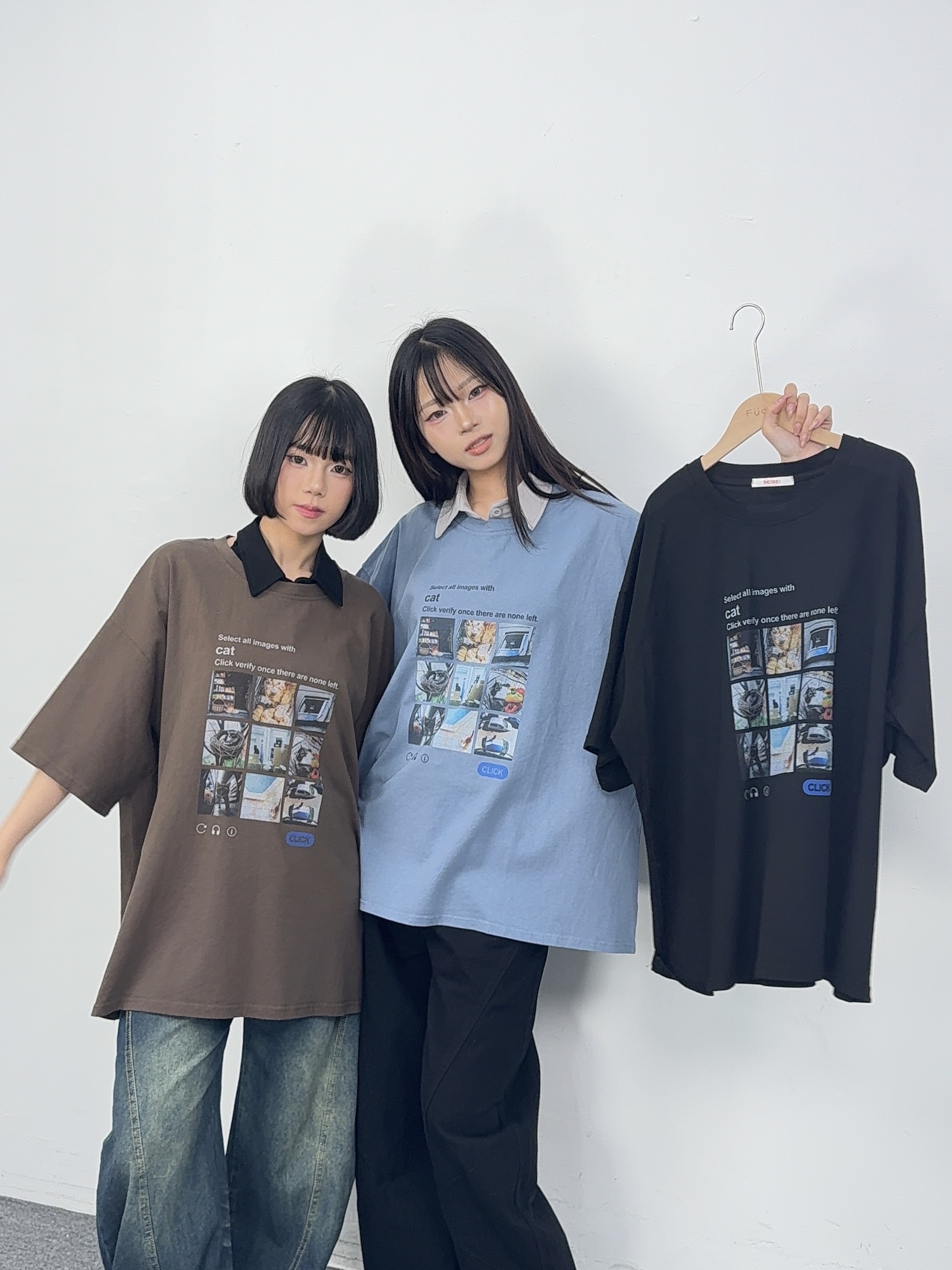 G18九宮格貓咪可愛大T(男女共穿)