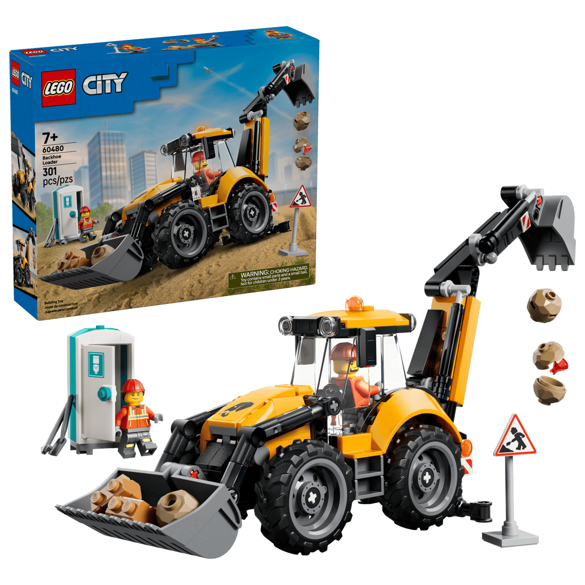 LEGO 60480 黃色反鏟裝載機