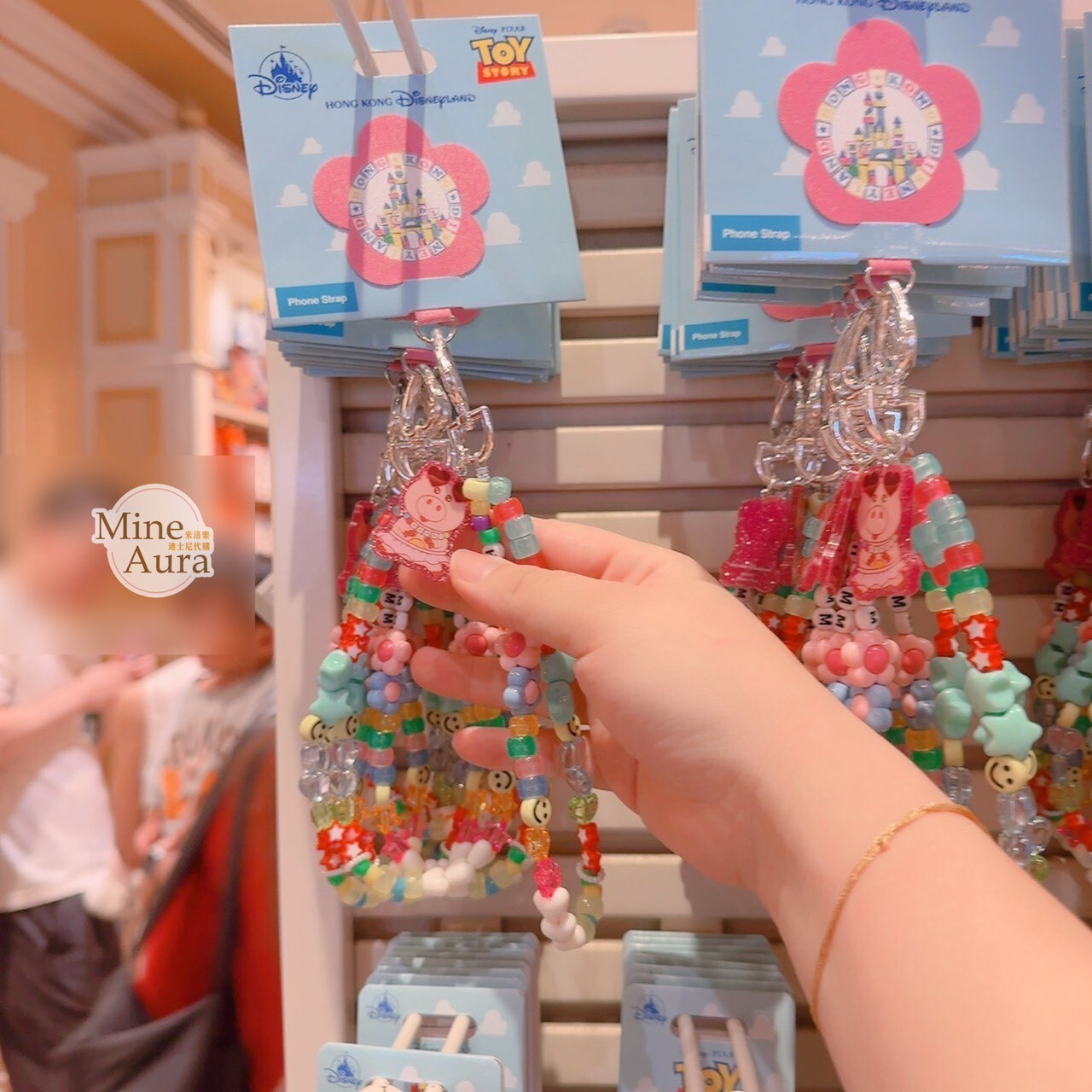 火腿豬 Ham 造型 串珠設計 手機掛繩 吊飾 玩具總動員 Toy Story -香港迪士尼樂園