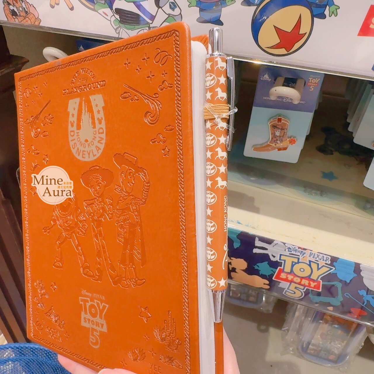 玩具總動員 Toy Story 圖案 壓紋設計 皮質 記事本 筆記本 -香港迪士尼樂園
