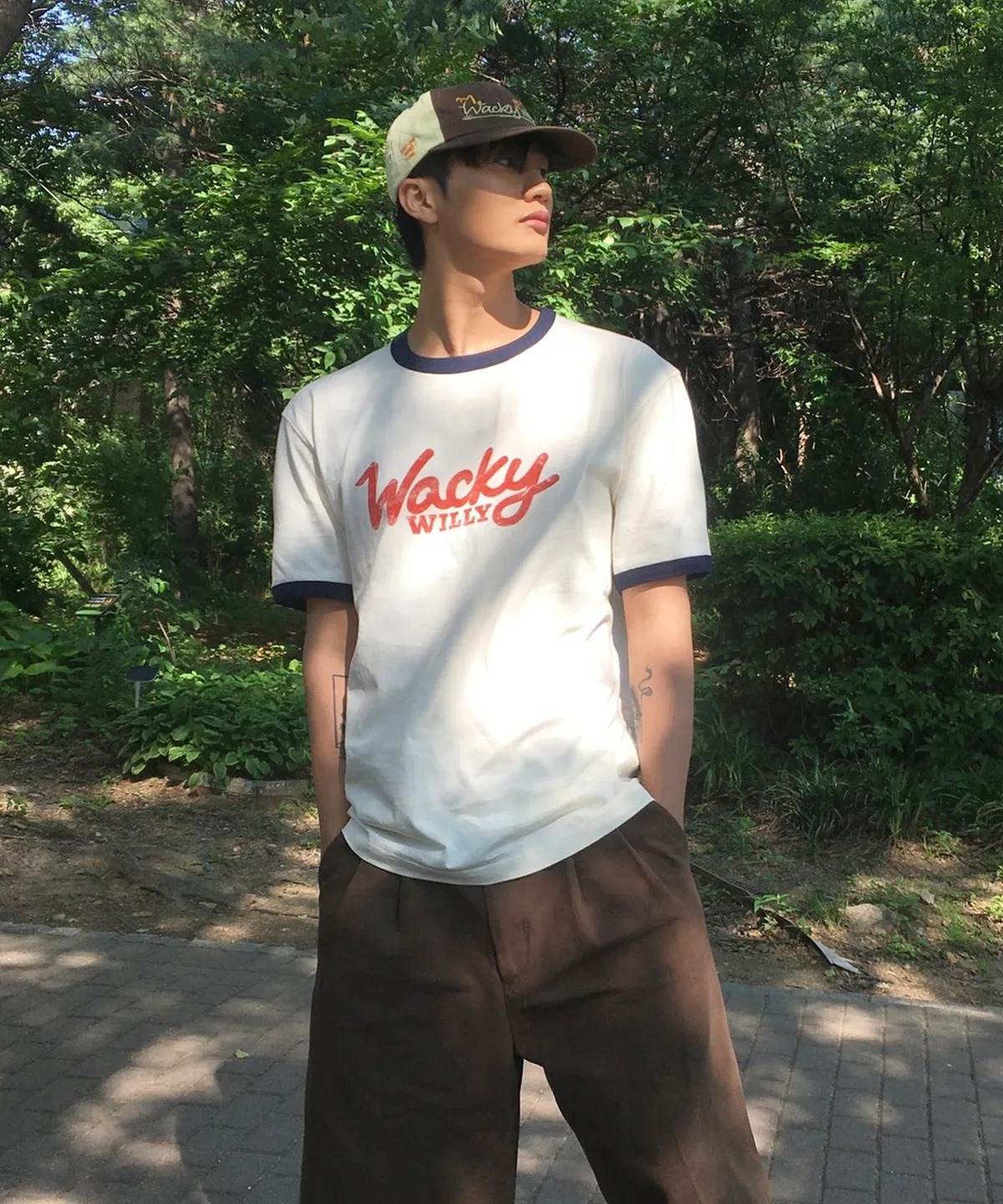 WACKY WILLY Typo Ringer Short-Sleeve T-shirt