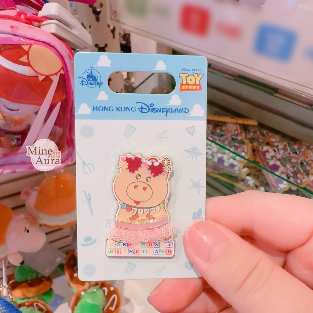 火腿豬 Ham 愛心眼鏡 造型 徽章 PIN 玩具總動員 Toy Story -香港迪士尼樂園