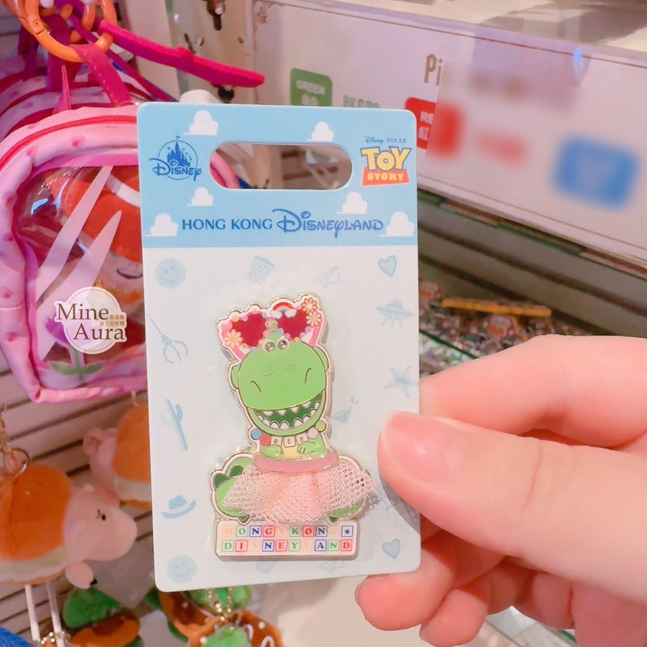 抱抱龍 Rex 愛心眼鏡 造型 徽章 PIN 玩具總動員 Toy Story -香港迪士尼樂園