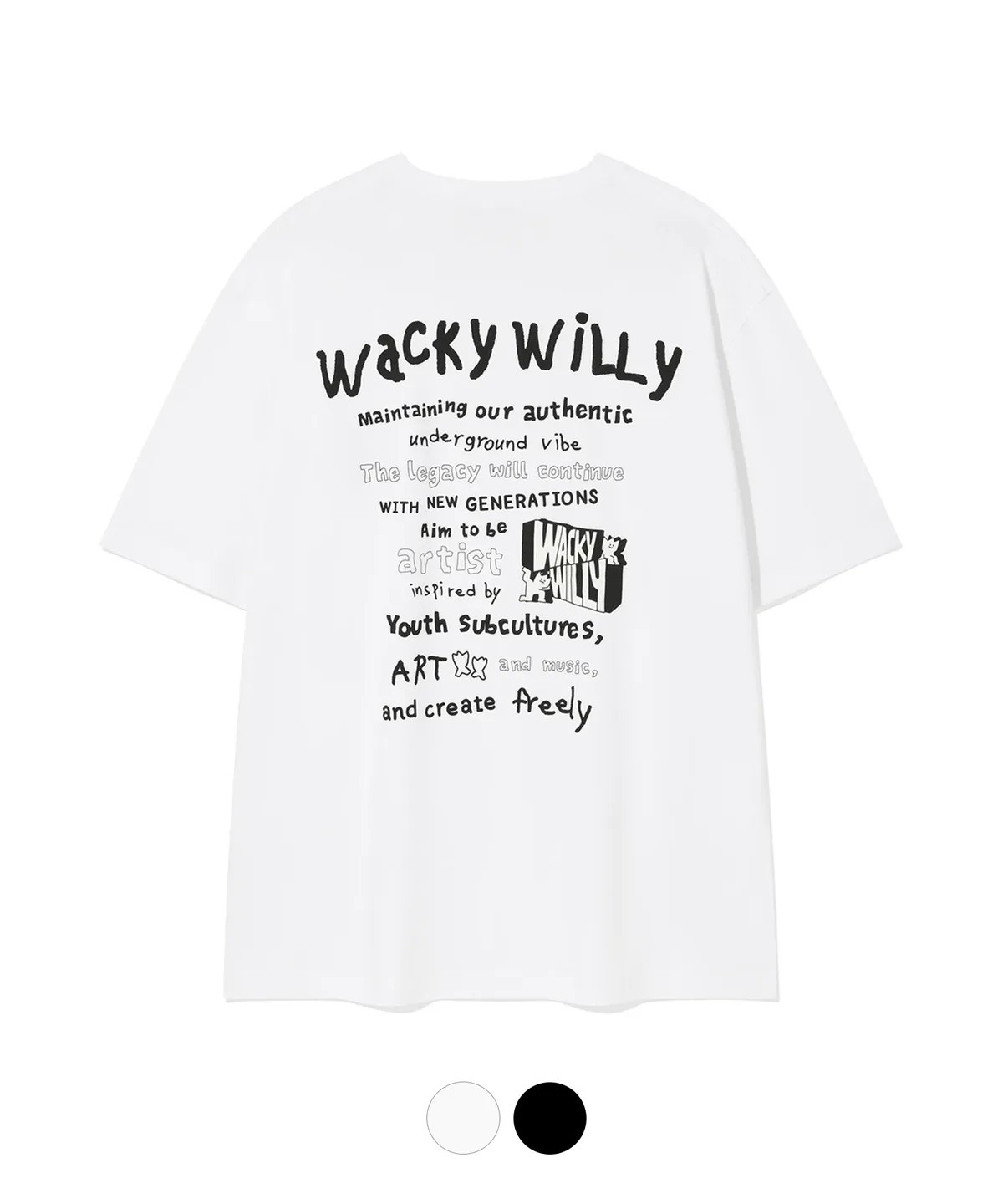 WACKY WILLY Typo Artwork Design Short-Sleeve T-shirt