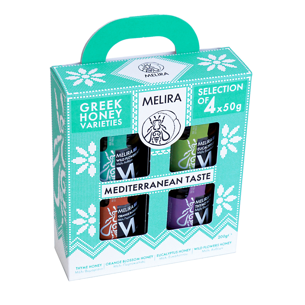 1ML0531-016 [MELIRA] 地中海風味特製禮盒裝（希臘蜂蜜，4x50公克） 200g #M-0003 (EU)