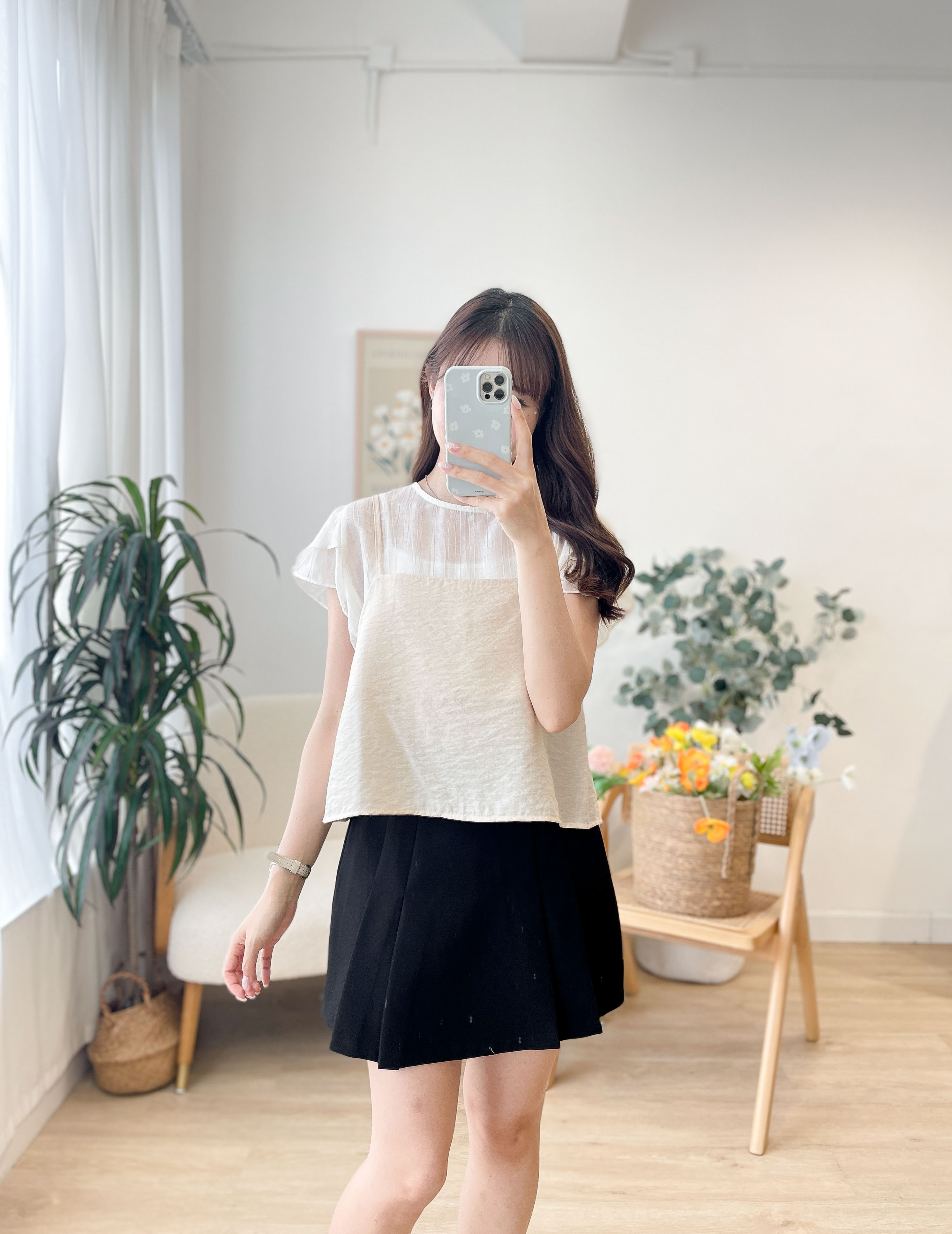 T1563 Breeze Petal Layered Twin-Set