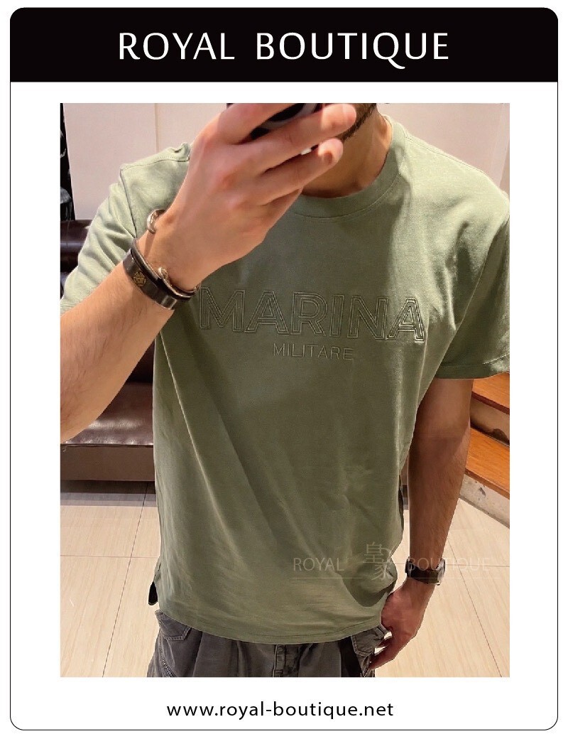 MARINA MILITARE 胸前刺繡品牌英字短T