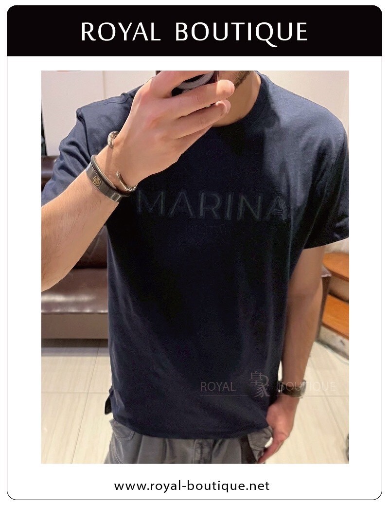 MARINA MILITARE 胸前刺繡品牌英字短T