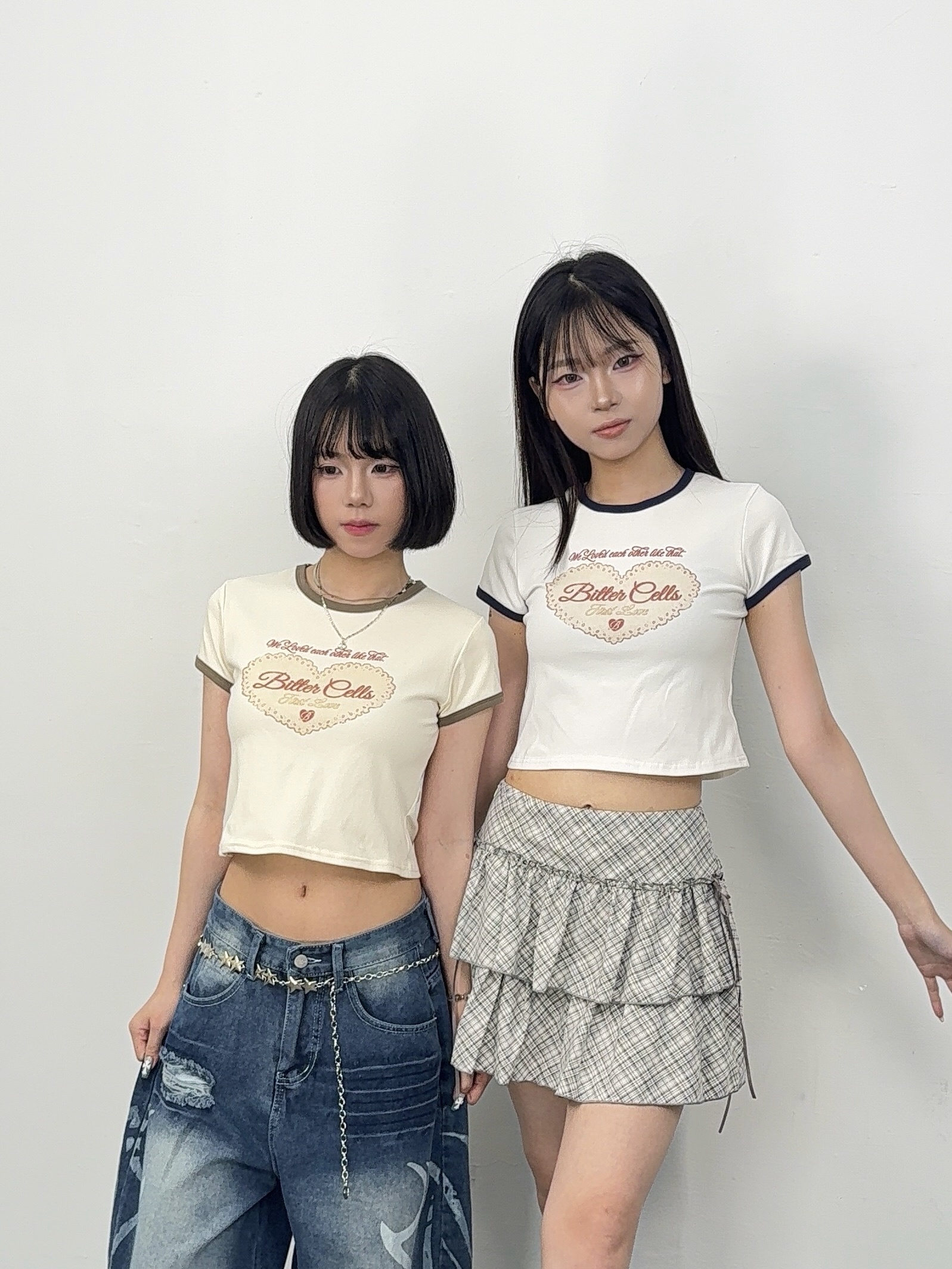 G28撞色愛心可愛短袖上衣