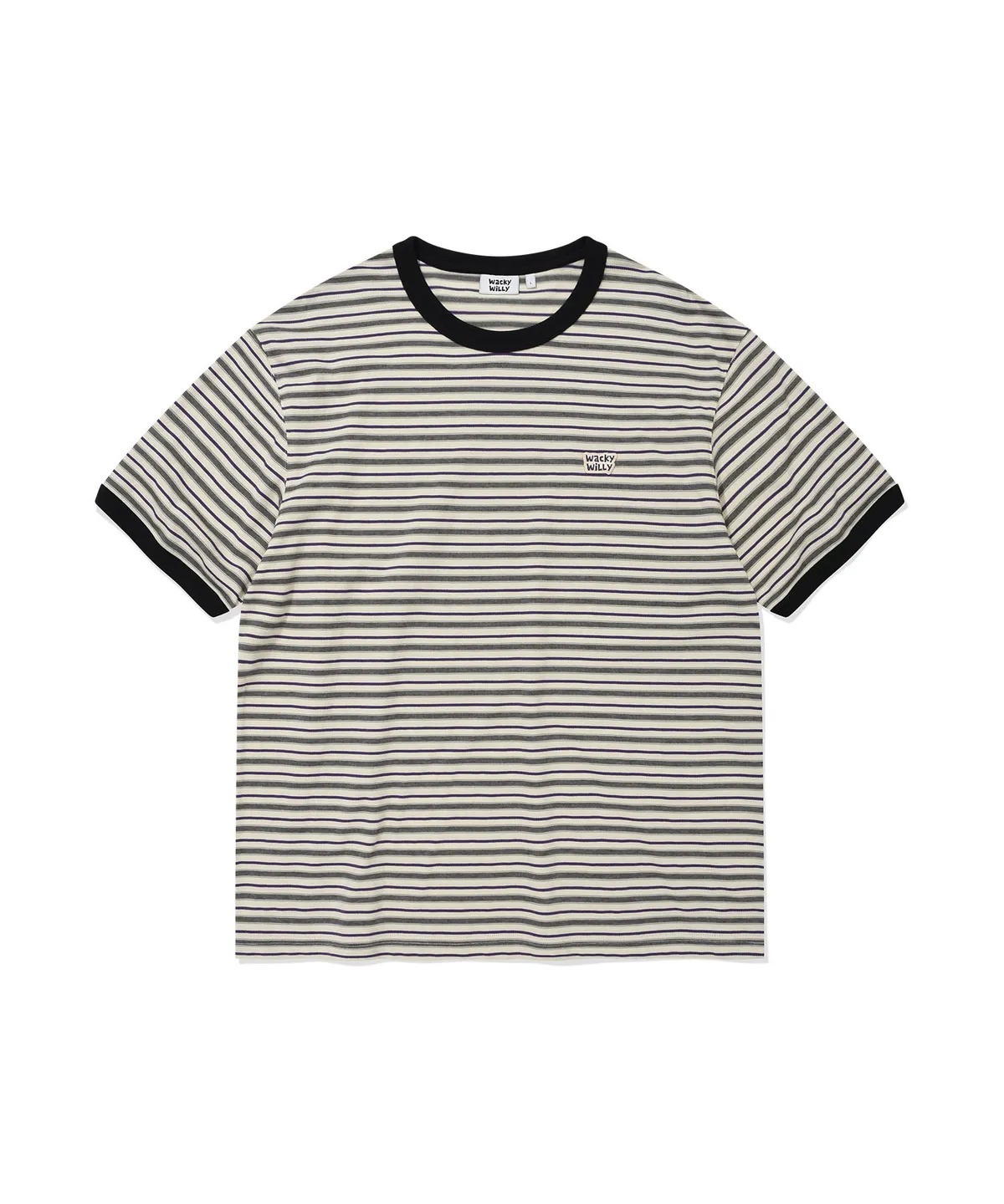 WACKY WILLY Jacquard Multi-Stripe Short-Sleeve T-shirt