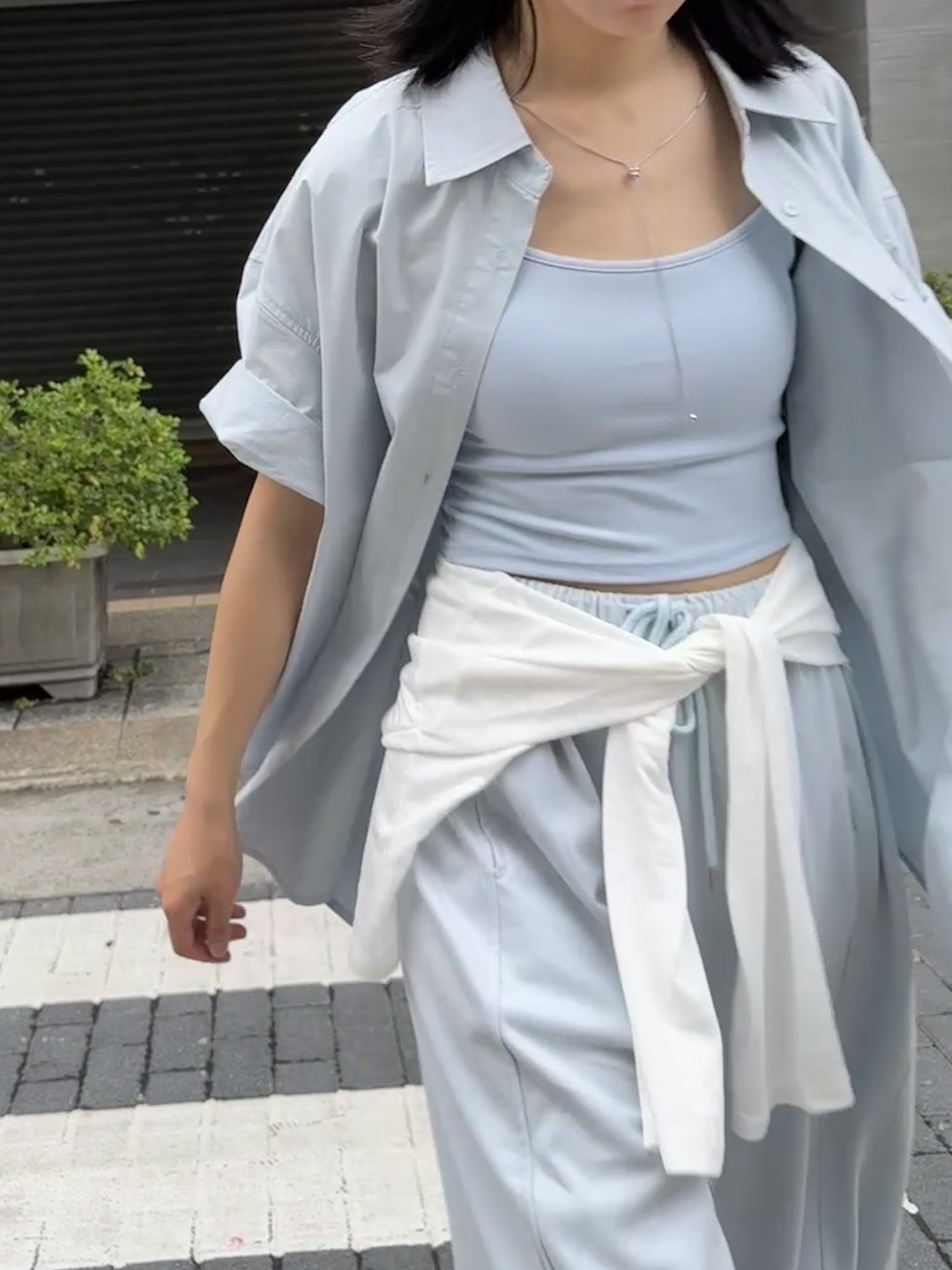 無感自在～罩杯細肩帶背心 (藍)