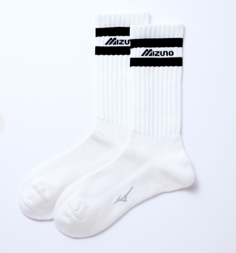現貨|MIZUNO抗菌除臭吸濕運動襪 | WHITE/BLACK