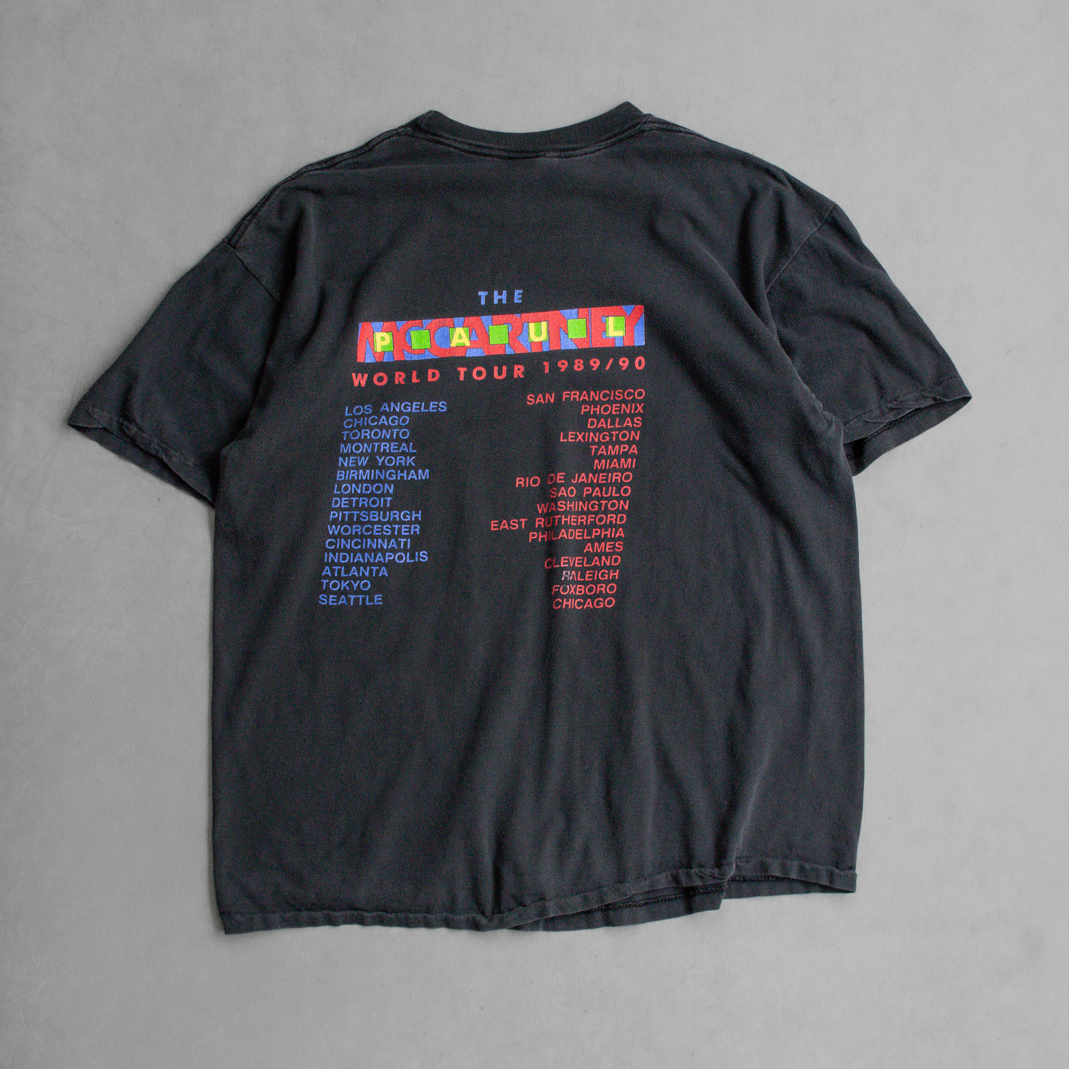 80-90S PAUL MCCARTNEY TOUR TEE 美國製 保羅麥卡尼 巡迴 黑色 短袖 T恤