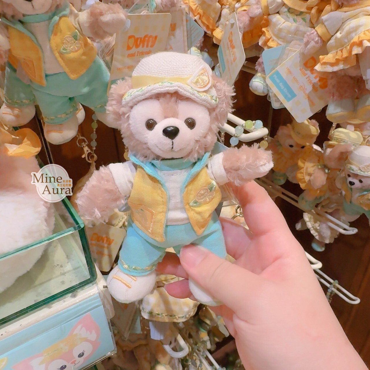 達菲 Duffy 與好友們 檸檬派對系列 達菲 Duffy 絨毛 鑰匙圈 吊飾 -香港迪士尼樂園