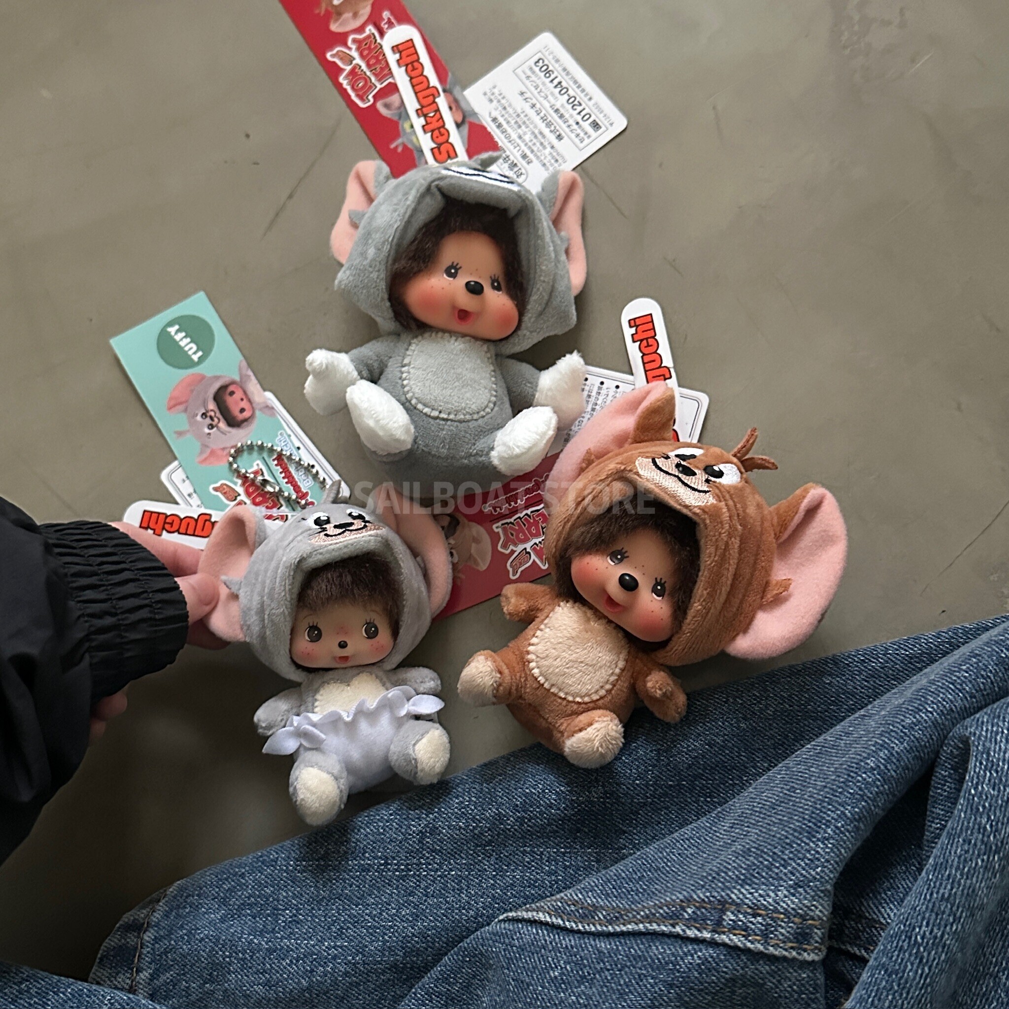 #現貨 🇯🇵日本 湯姆貓與傑利鼠 × Monchhichi 蒙奇奇 聯名系列 吊飾娃娃