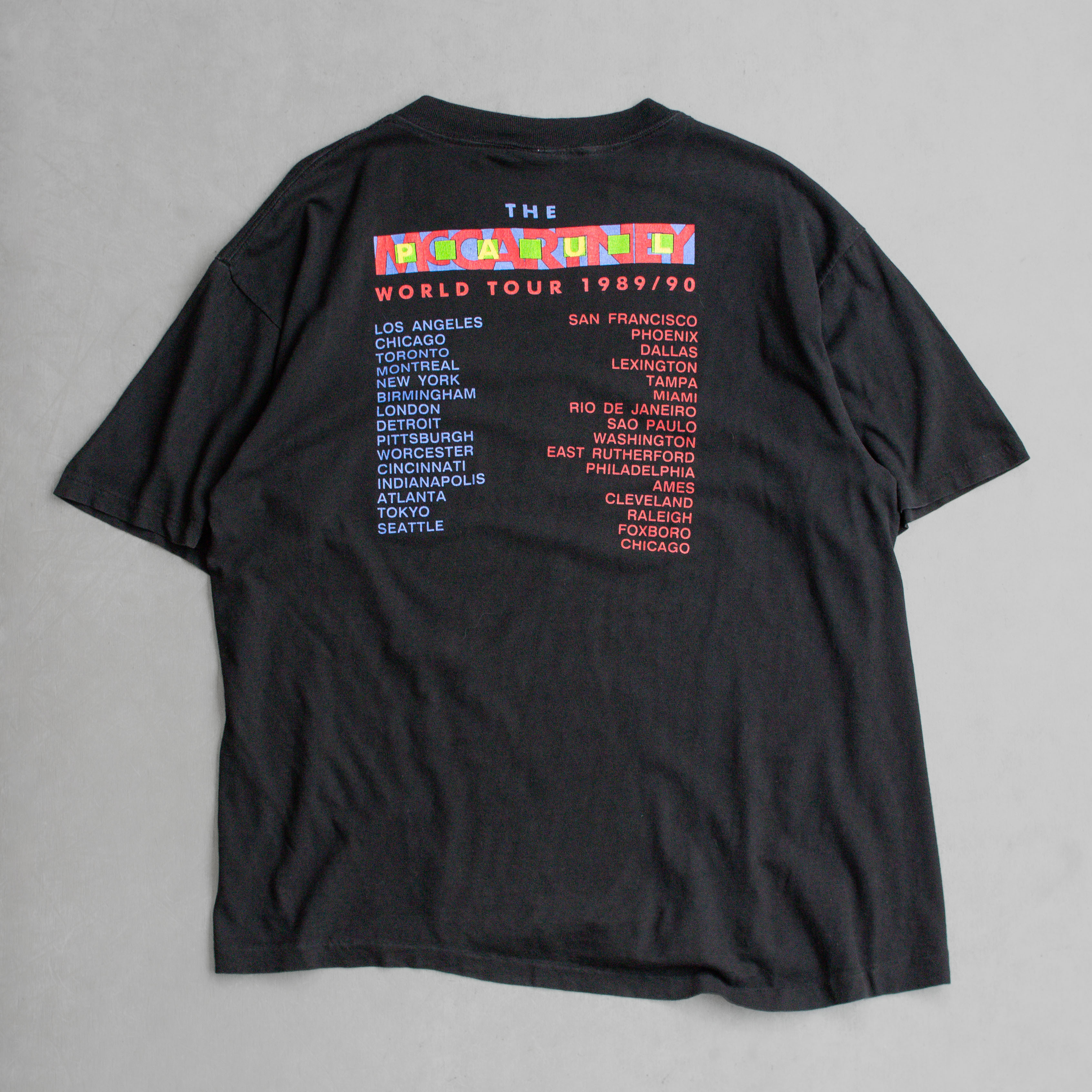 80-90S PAUL MCCARTNEY TOUR TEE 美國製 保羅麥卡尼 巡迴 黑色 短袖 T恤