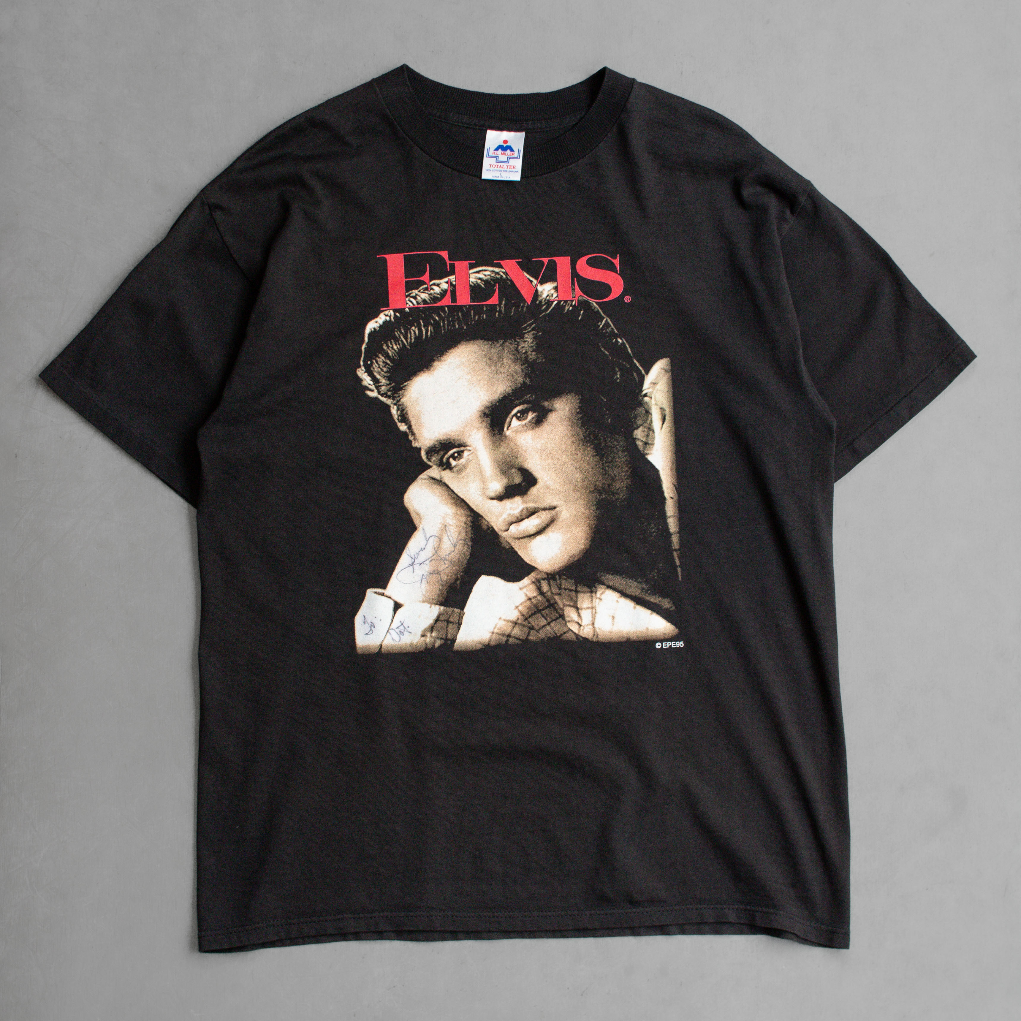 90S ELVIS PRESLEY TEE 美國製 貓王 艾維斯 黑色 短袖 T恤