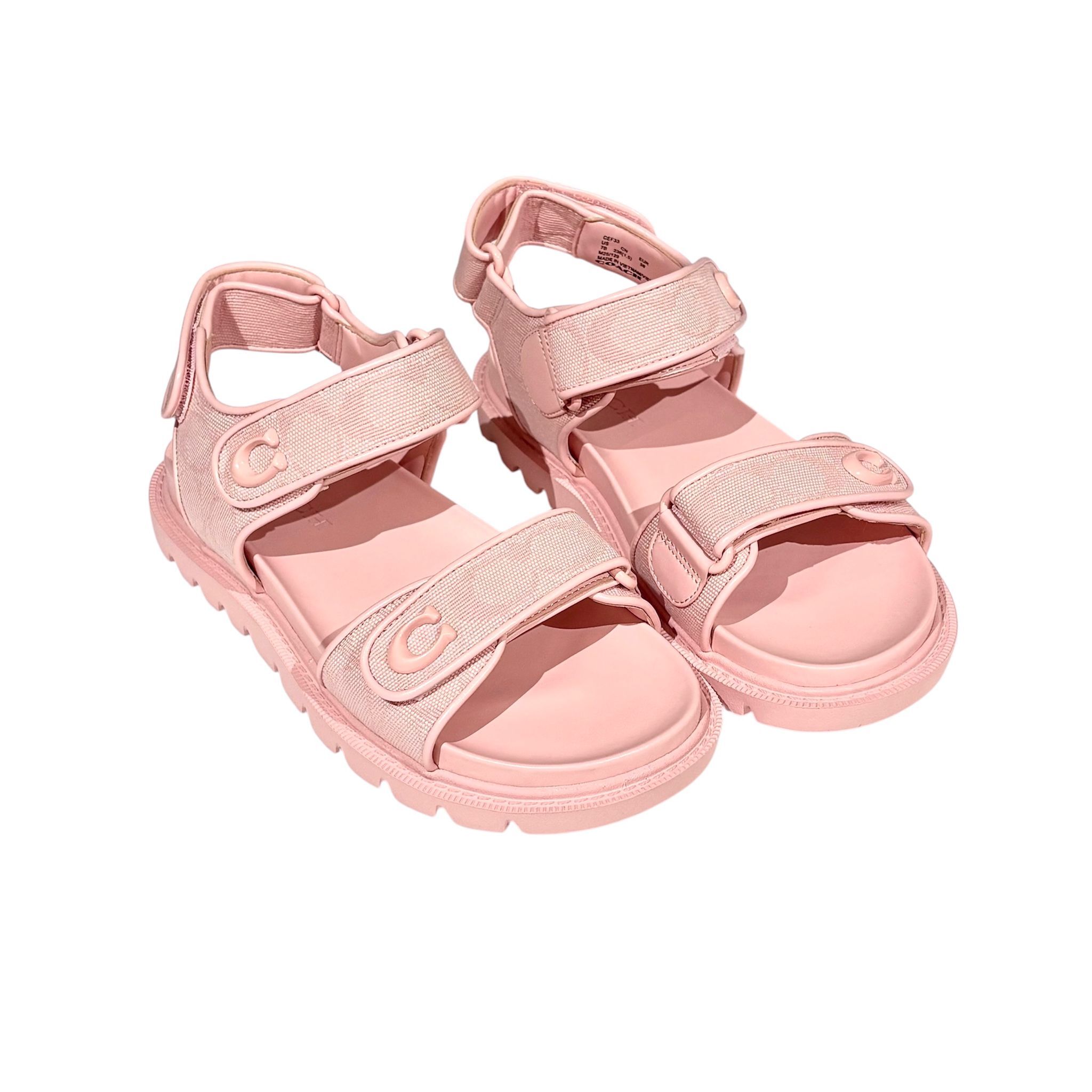 全新COACH涼鞋38碼 Sandalias Brynn para mujer 粉紅色牛皮 #BRAND NEW #香榭站正品
