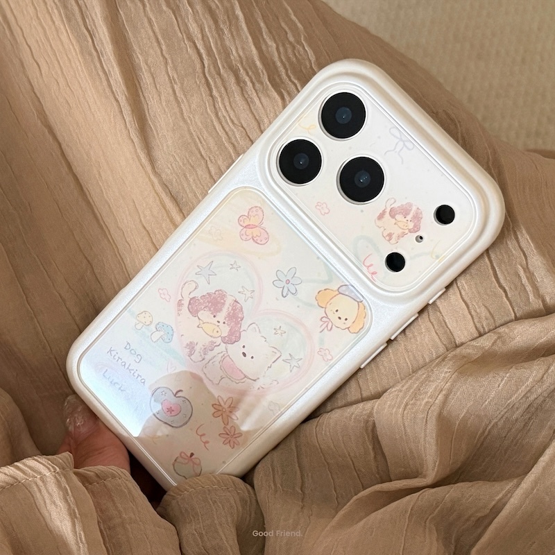 《05322》奶白色愛心狗狗好朋友手機殼