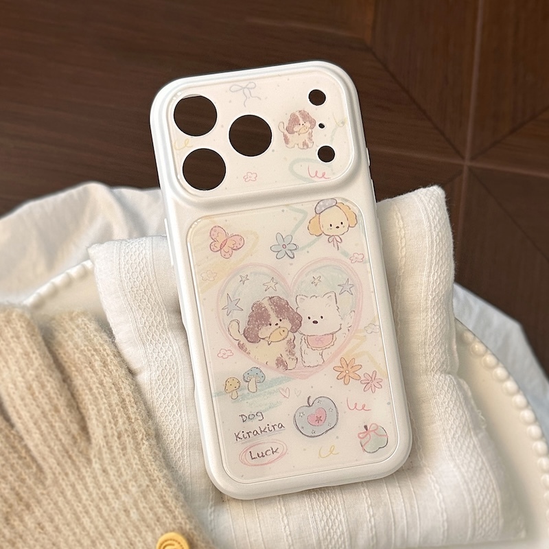《05322》奶白色愛心狗狗好朋友手機殼