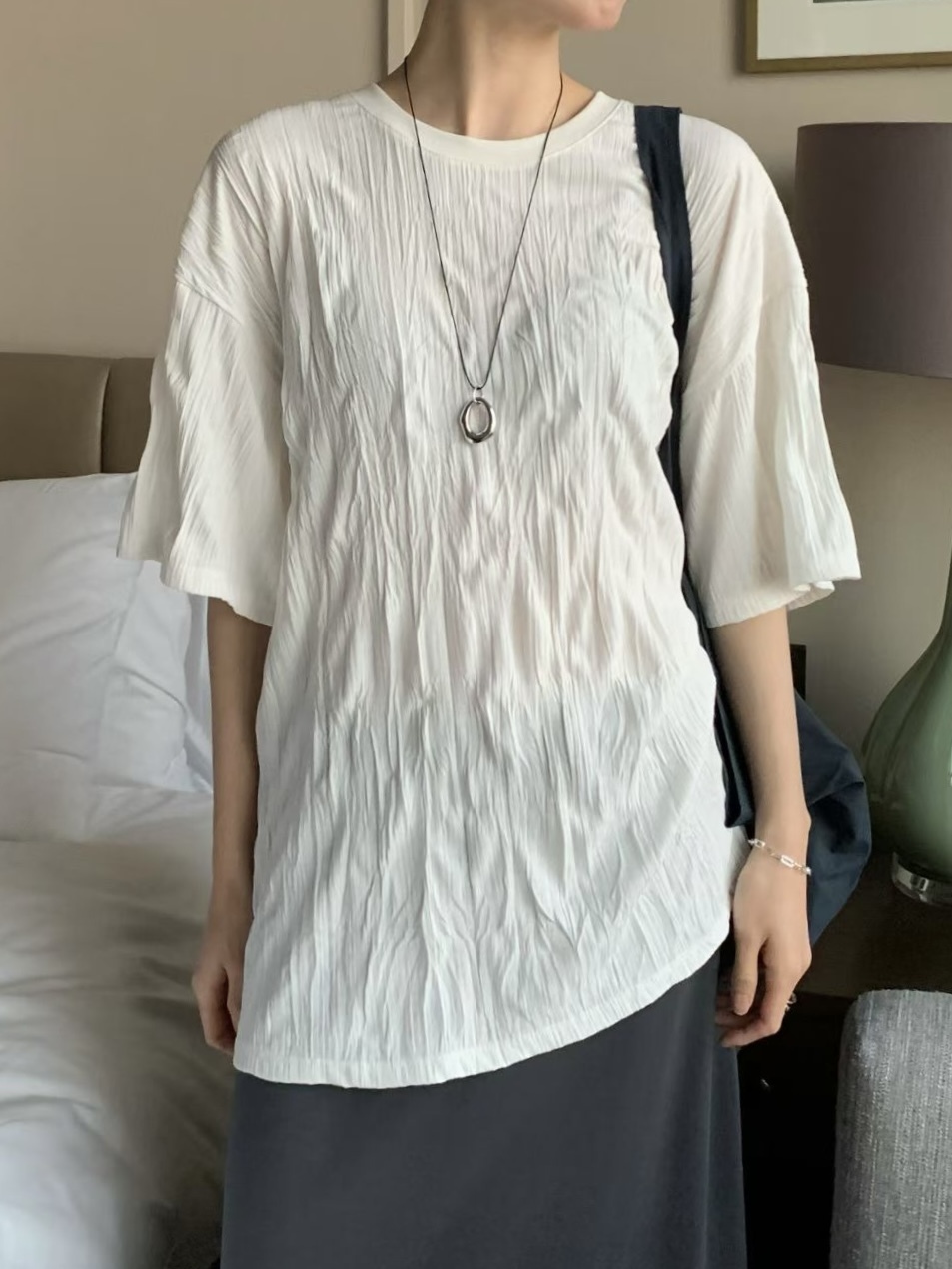 高級檔口不黏肌膚海浪衣/2色均碼/白