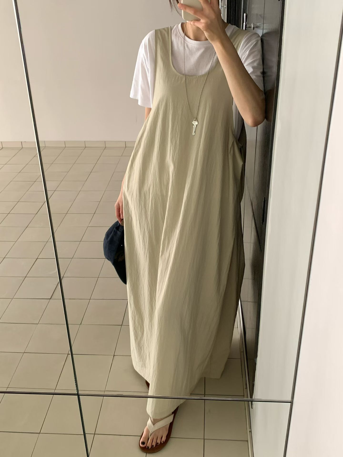 無印風格廓形吊帶裙/1色均碼