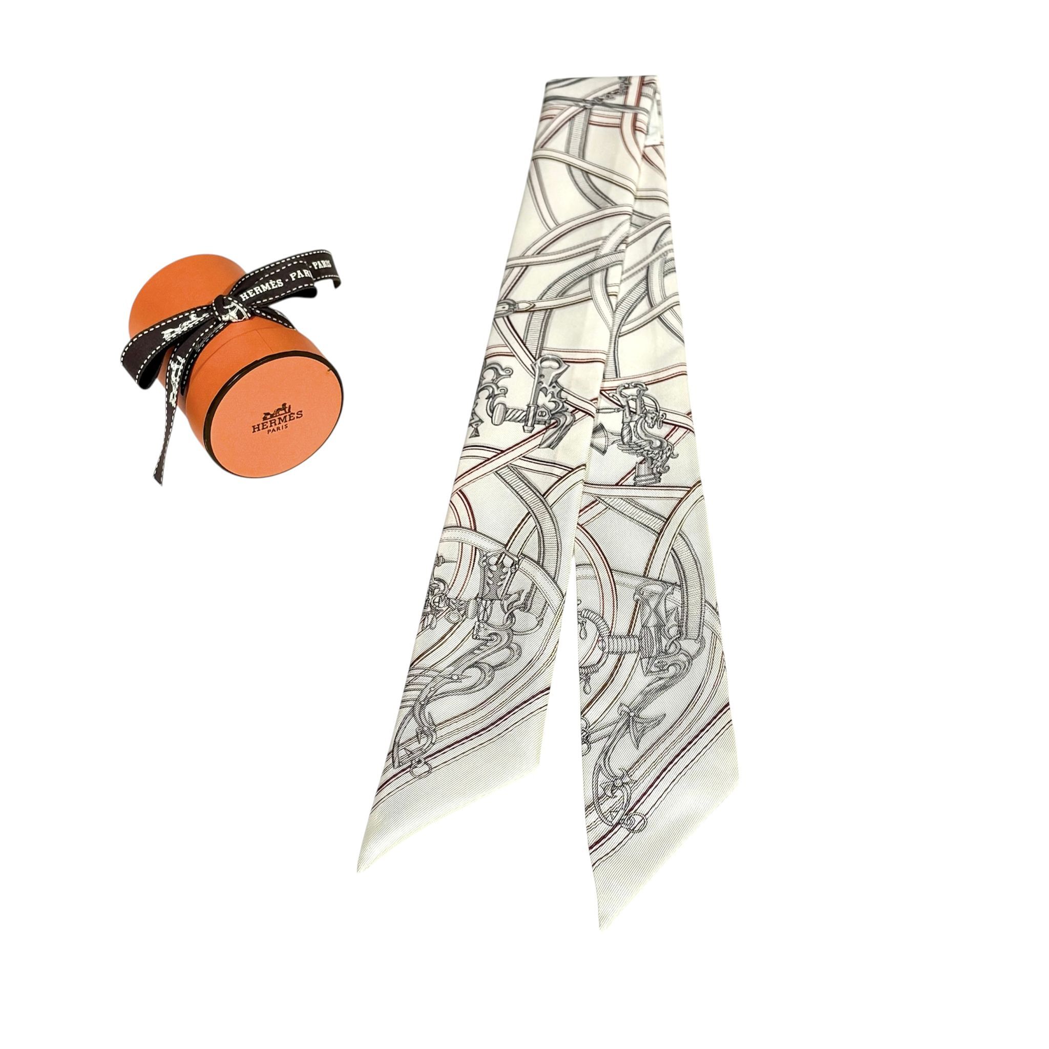 全新HERMES TWILLY灰白色的圖案 Legendaire Twilly #BRAND NEW #香榭站正品
