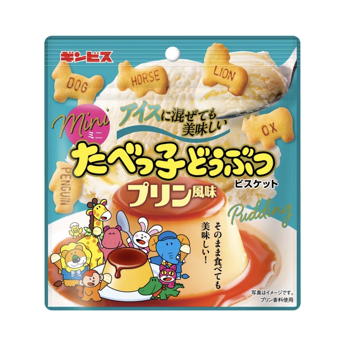 【夏日限定】JP 愉快動物餅 布甸風味 餅乾 40g 1987 TK260531