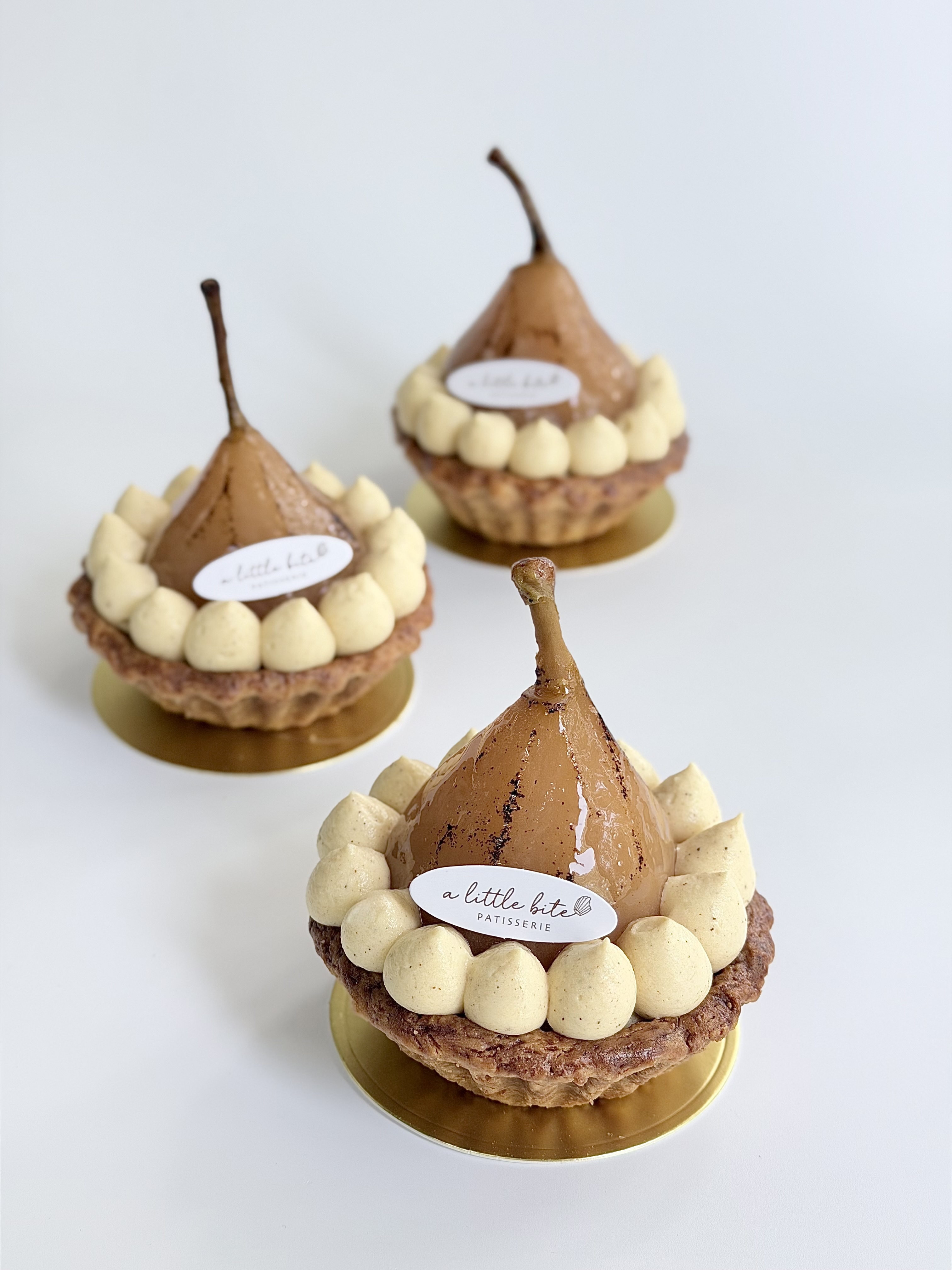 White Wine Poached Pear Tart