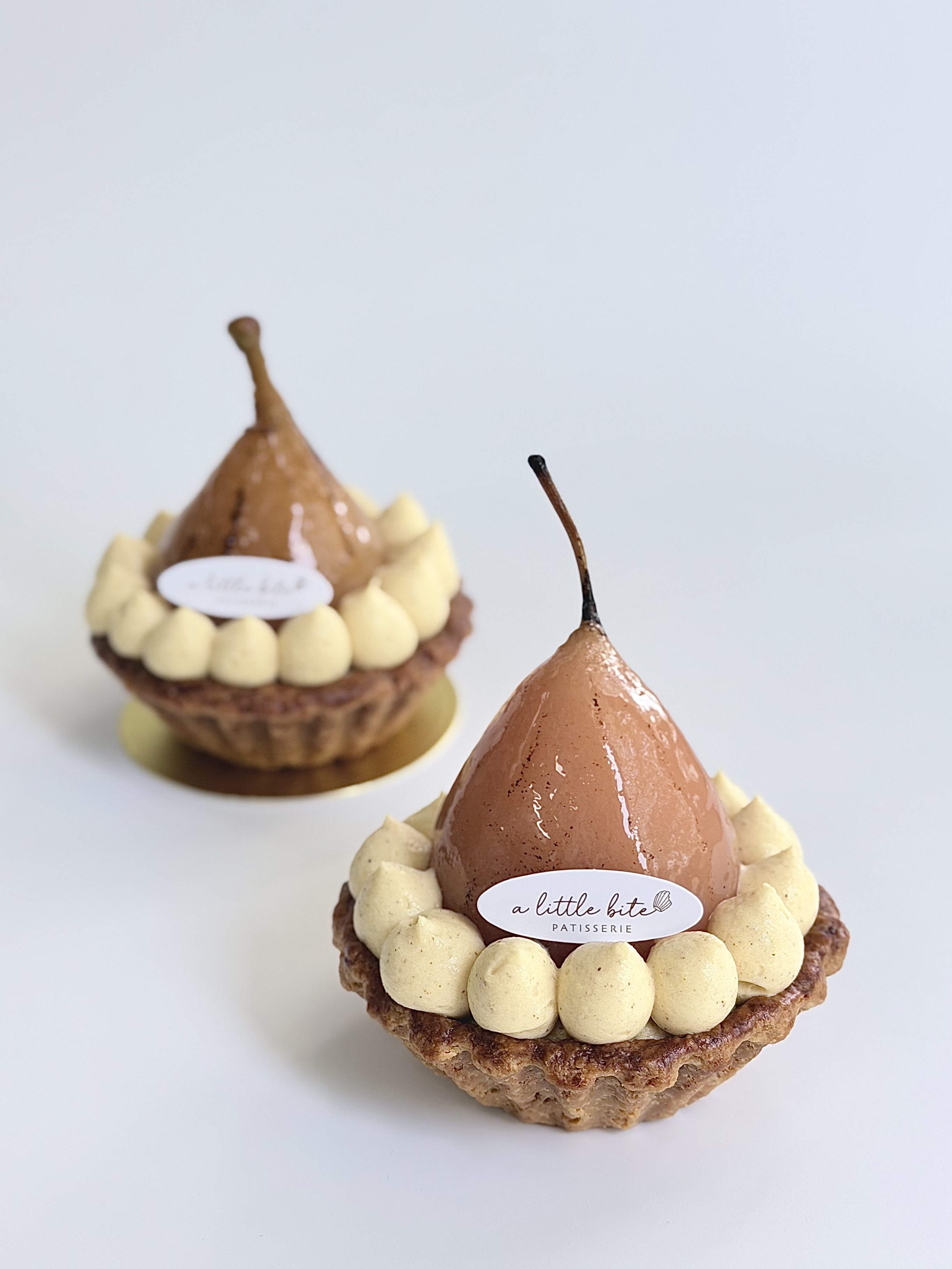 White Wine Poached Pear Tart