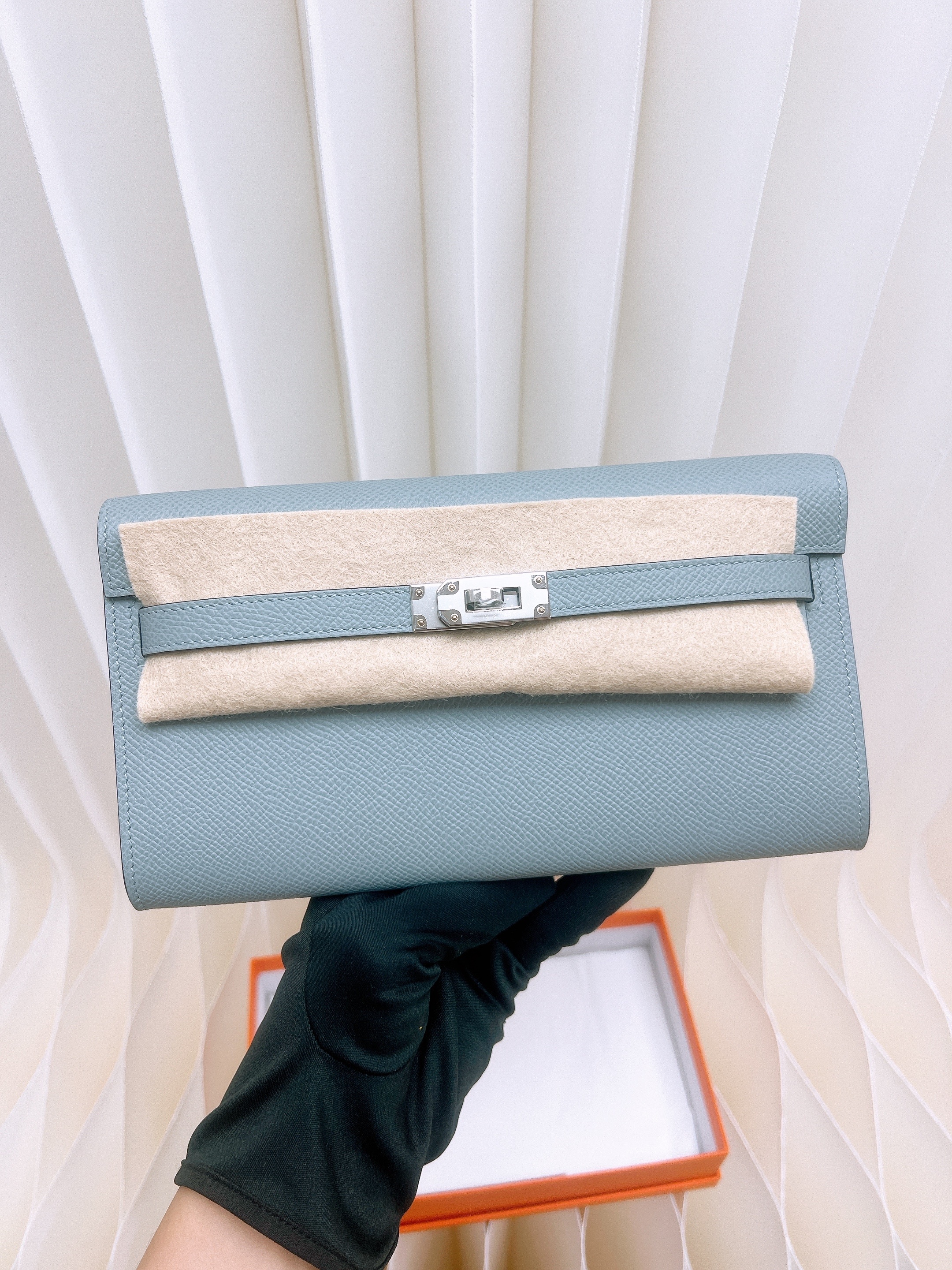 *Unused* Hermes kelly to go (gris pantin phw/ stamp G)