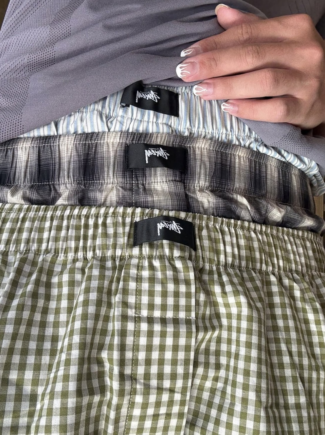 Stussy 25SS BOXER SHORTS 3 PACK 條紋格子 鬆緊腰 四角內褲 3件入 112333