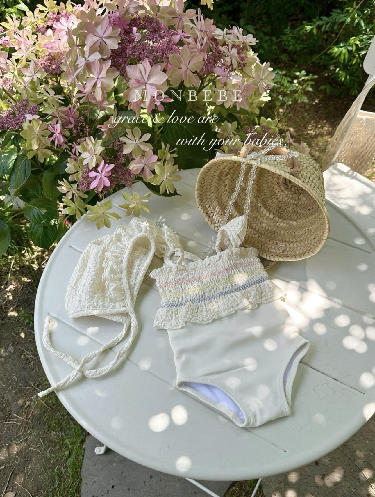 Monbebe Pinkle Swimsuit（With Bonnet）