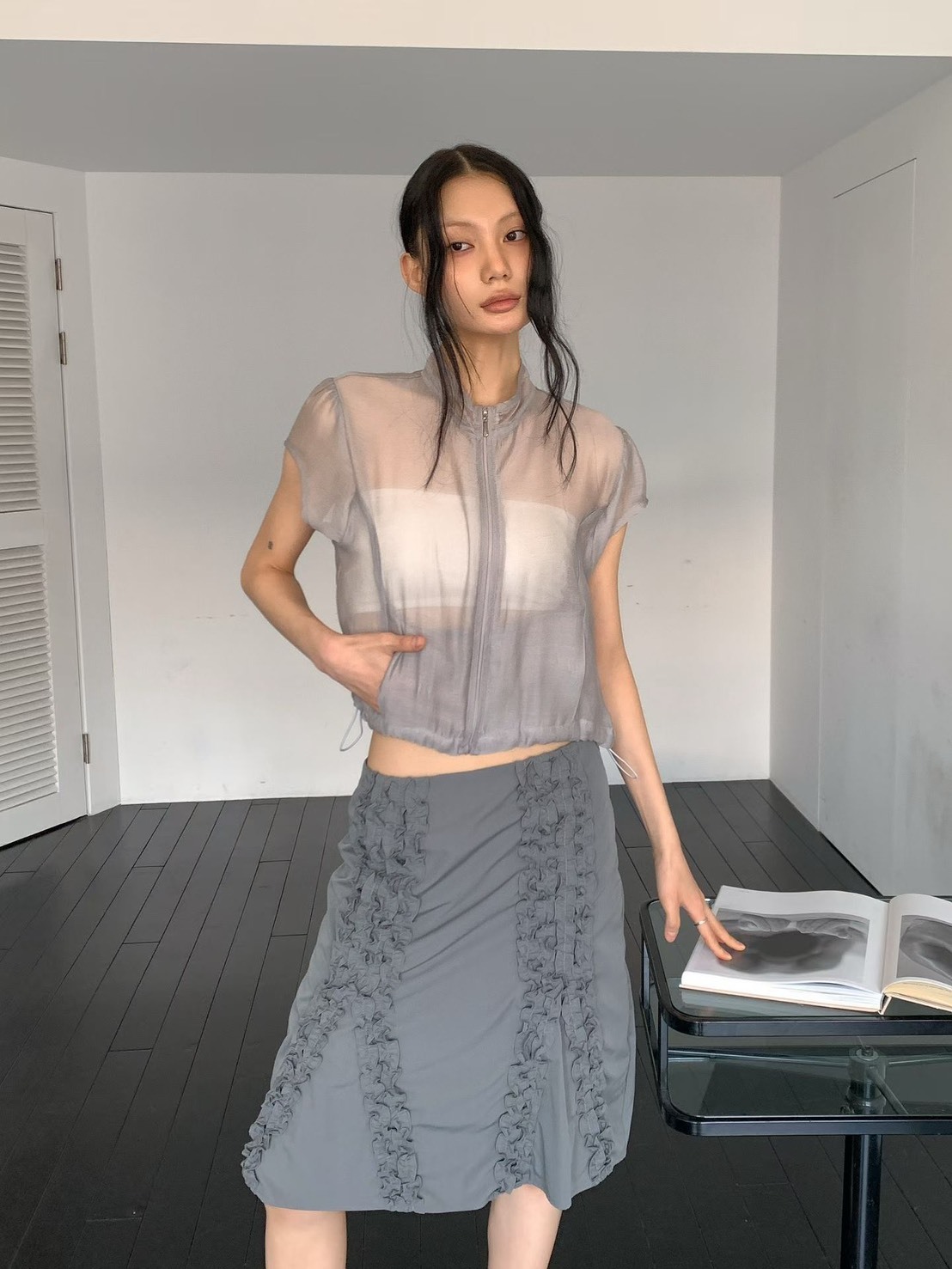 短公主袖紗罩夾克