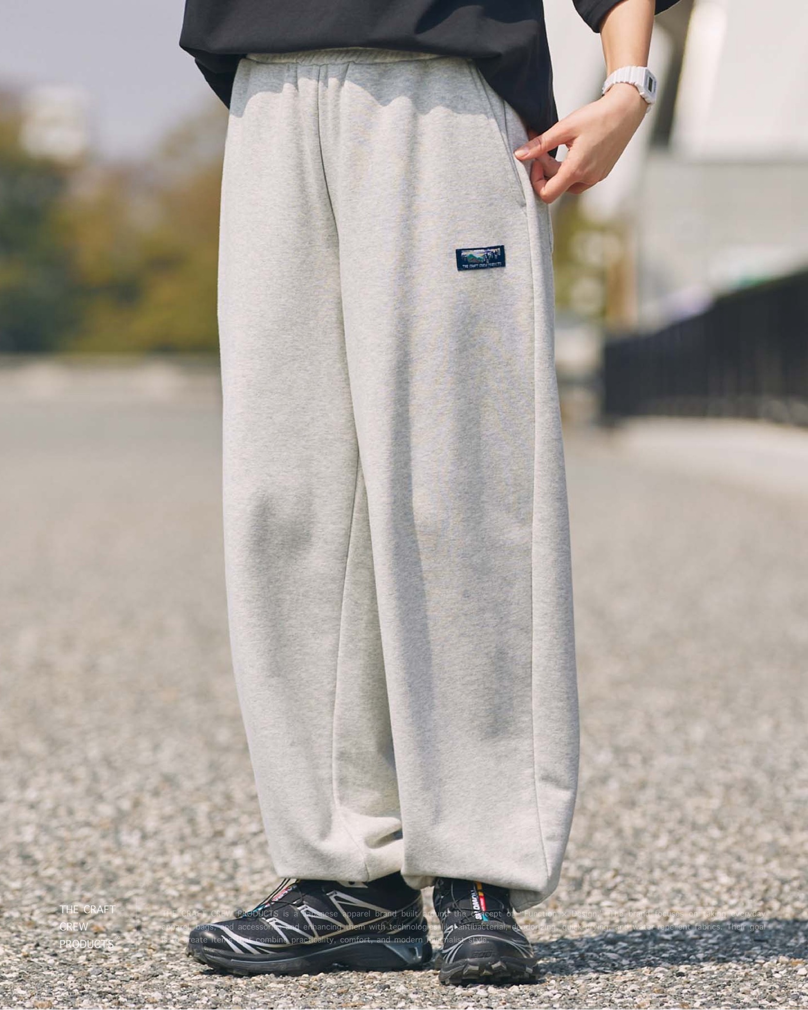 [ 預約販売 ]  THE CRAFT CREW PRODUCTS - 12oz ヘビーウェイト裾ドローコード裏毛スウェットパンツ / 抗菌防臭