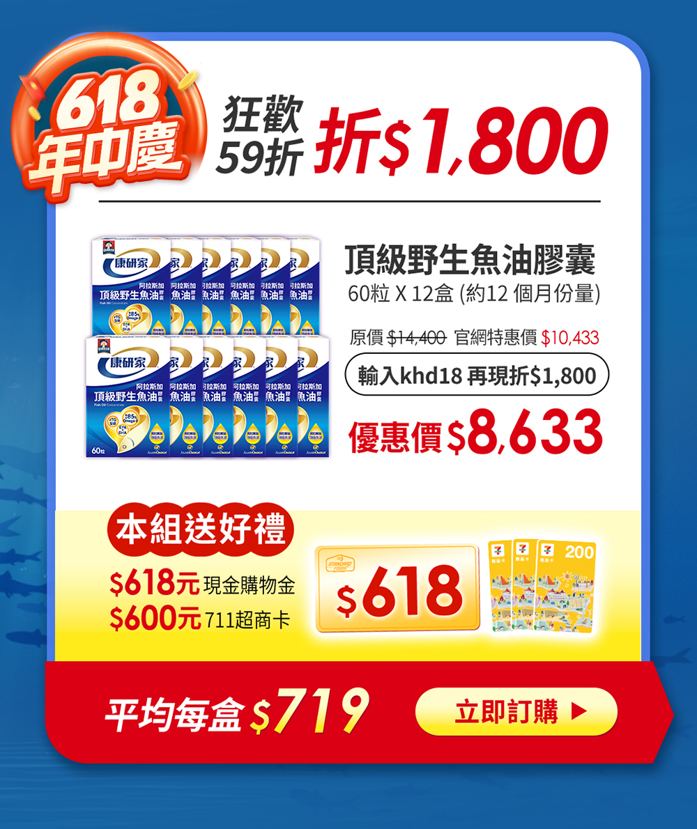 桂格康研家魚油 折扣1800