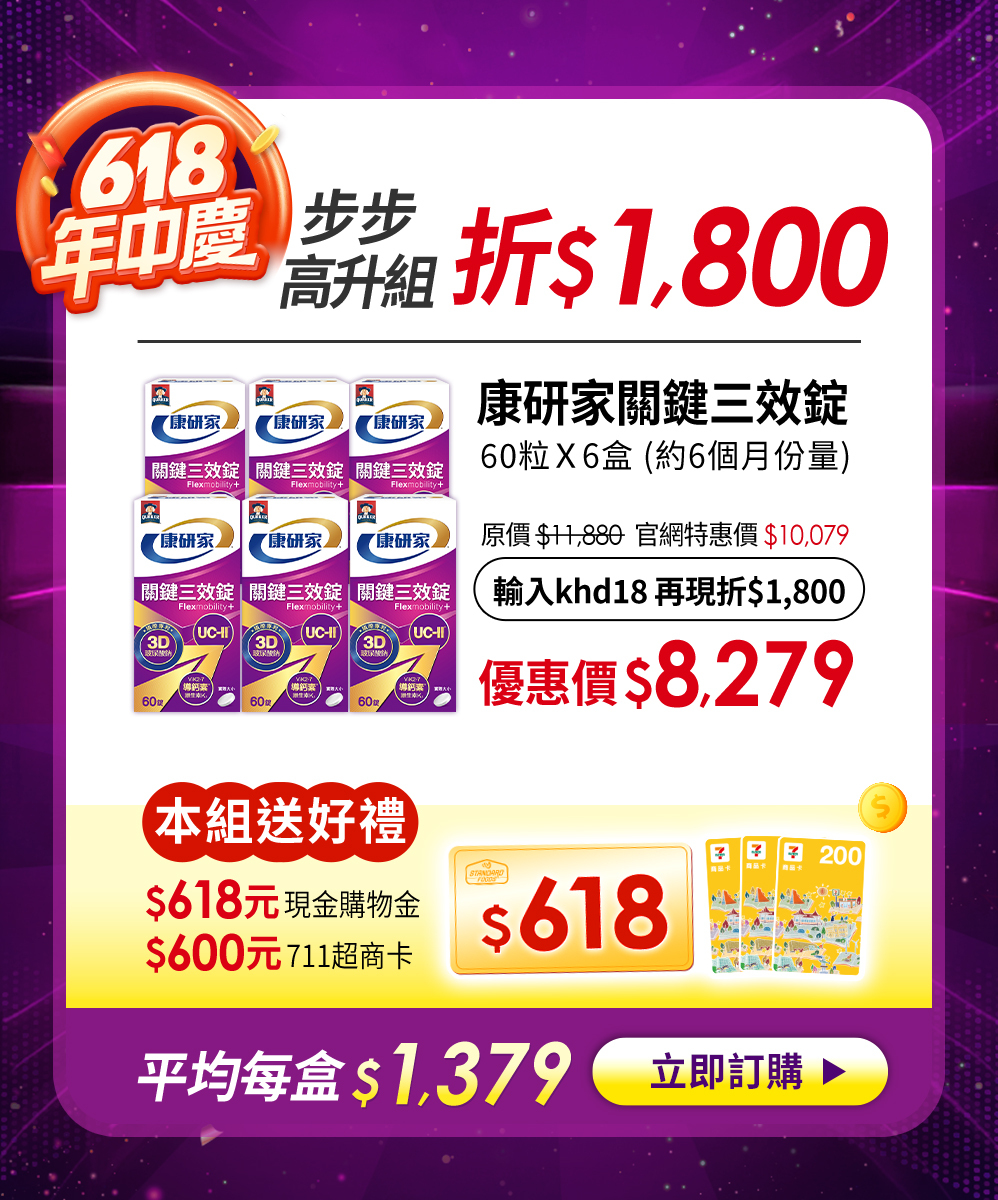 桂格康研家關鍵三效錠 618