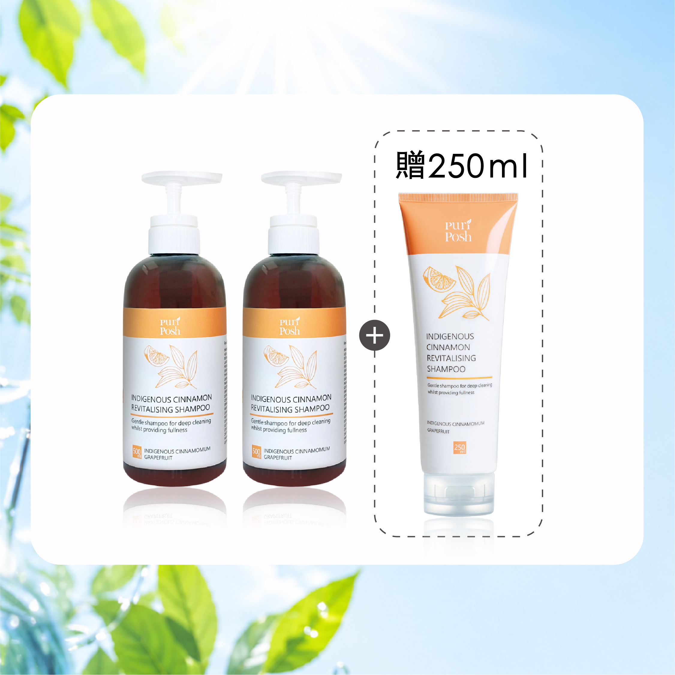 洗髮精買2送1超值組｜土肉桂豐澤輕盈洗髮精500mlx2＋250mlx1