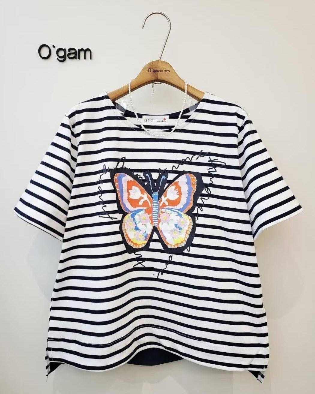 ogam牌子蝴蝶圖案top