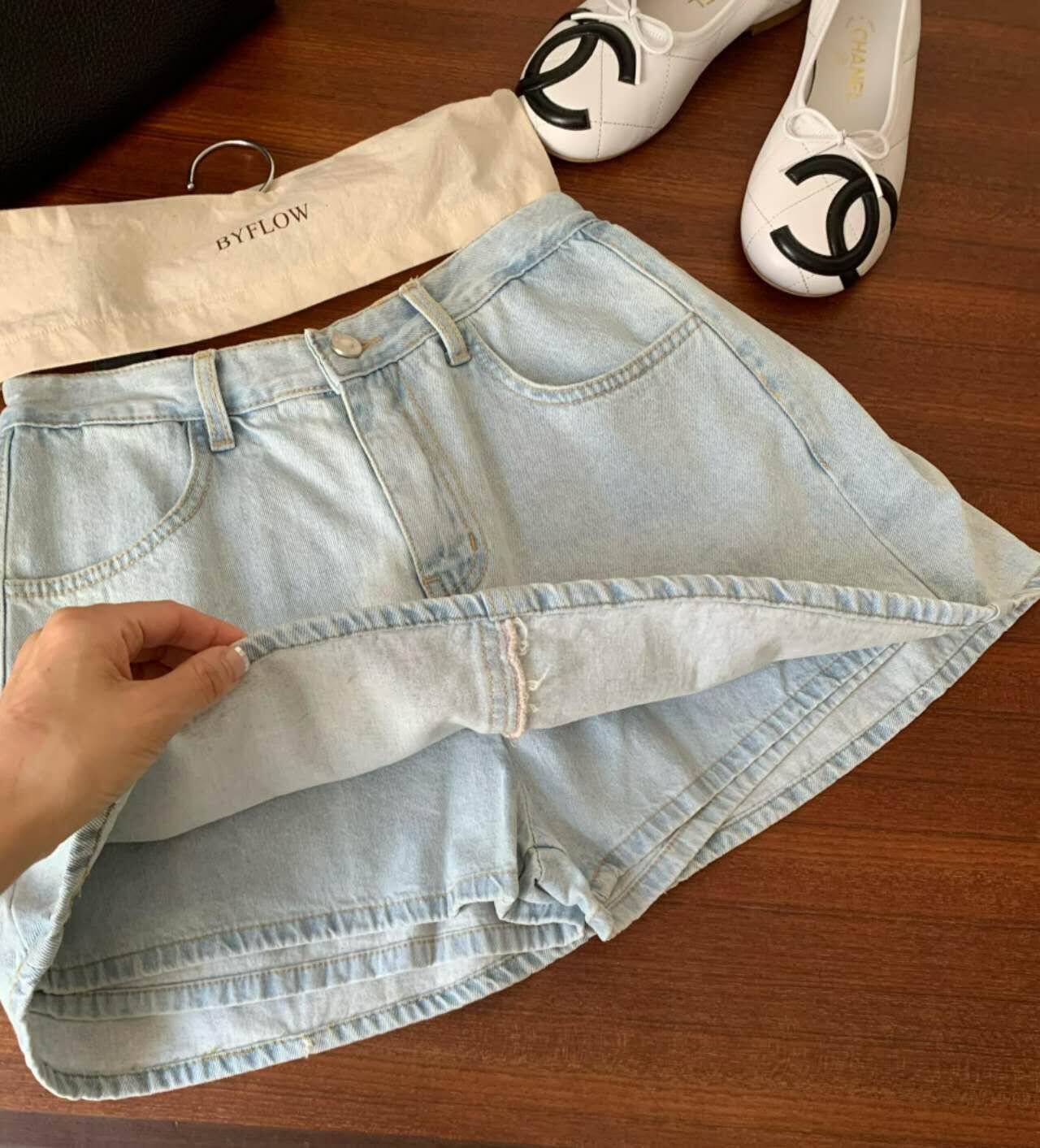 K6902 RM249 ▶️牛仔褲裙 👉S(W:cm H:cm) M(W:cm H:cm) L(W:cm H:cm) L:cm
