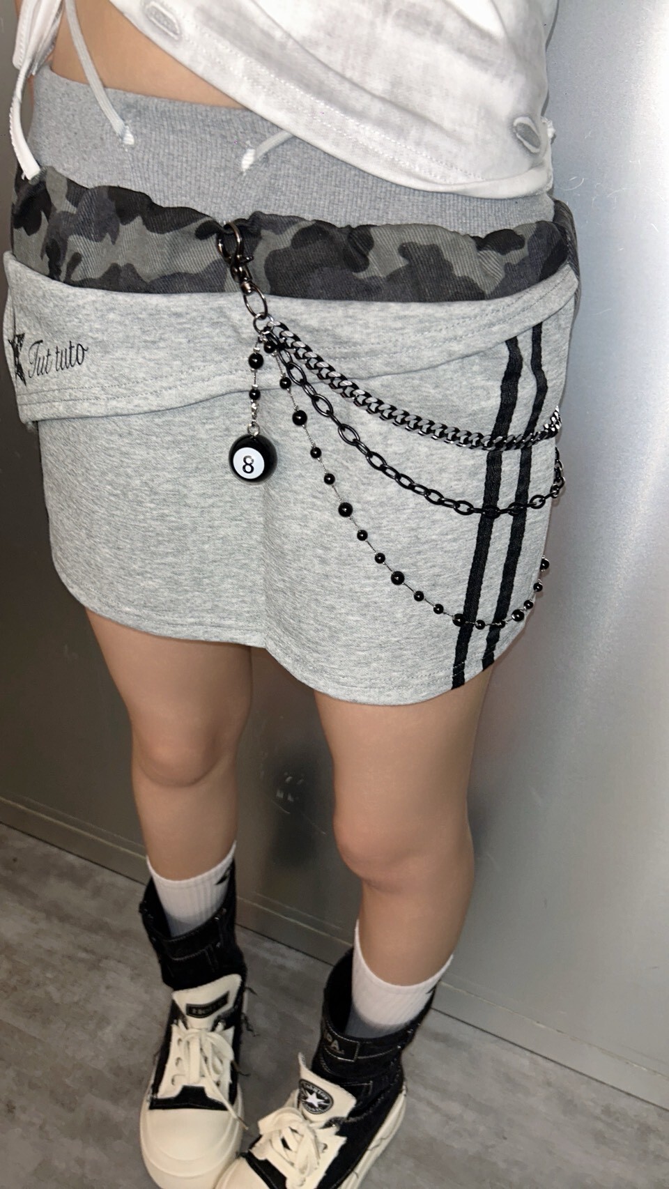 拼接棉質短裙